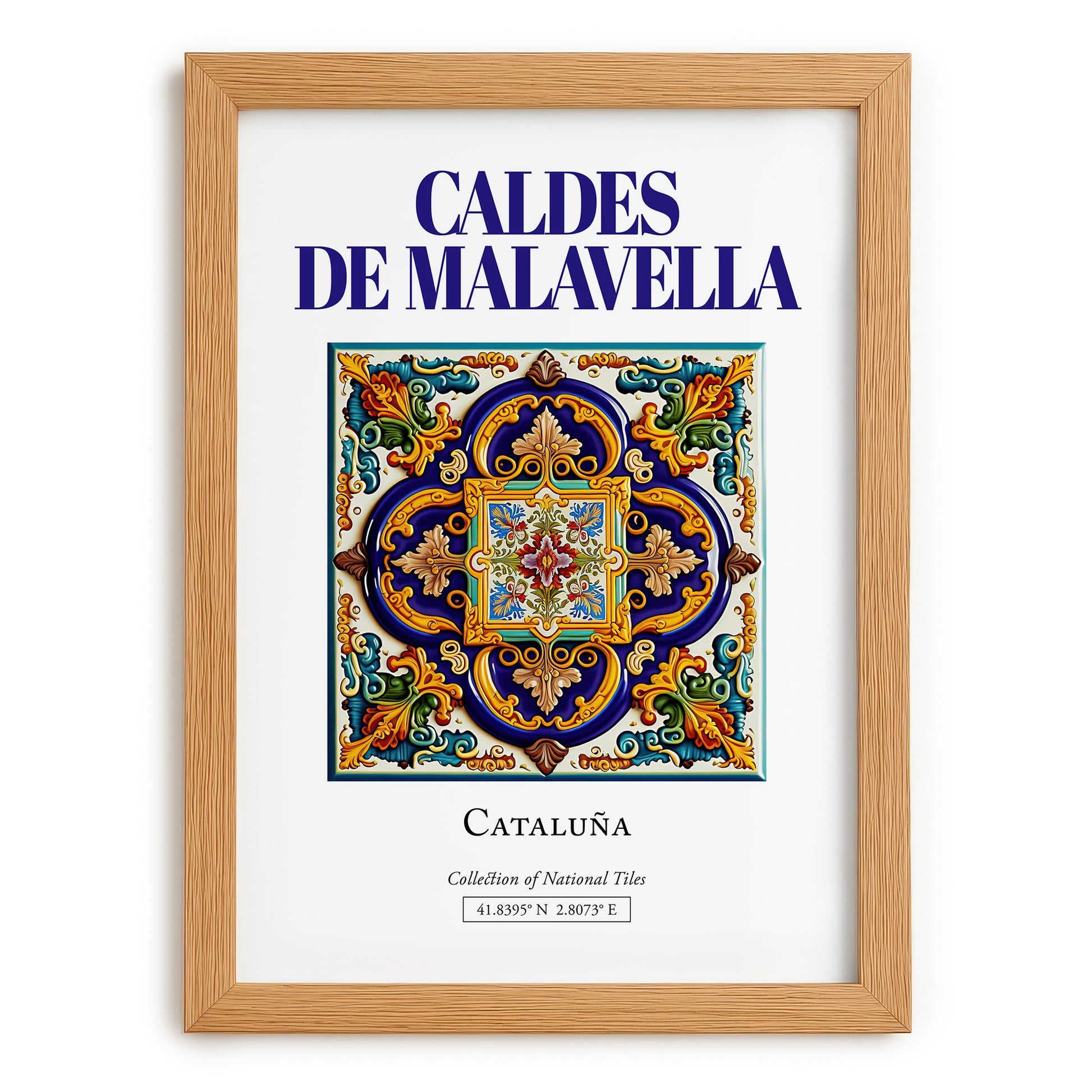 Caldes de Malavella, Spain – Wanderlust Wall Decor, set in oak frame