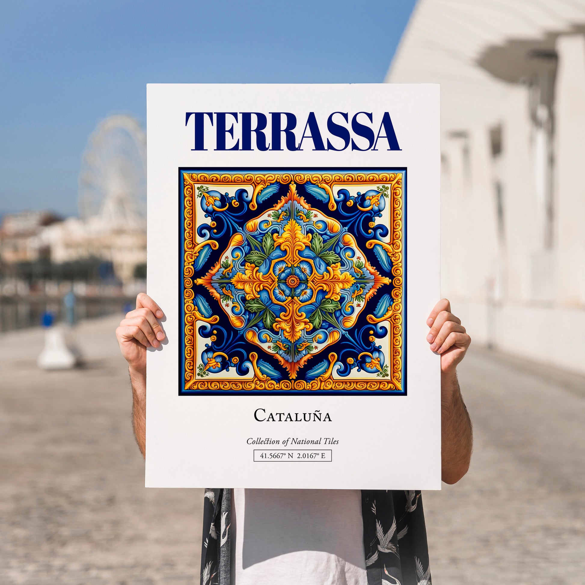 Terrassa, Spain – Wanderlust-Inspired Poster, no-text version framed in wood