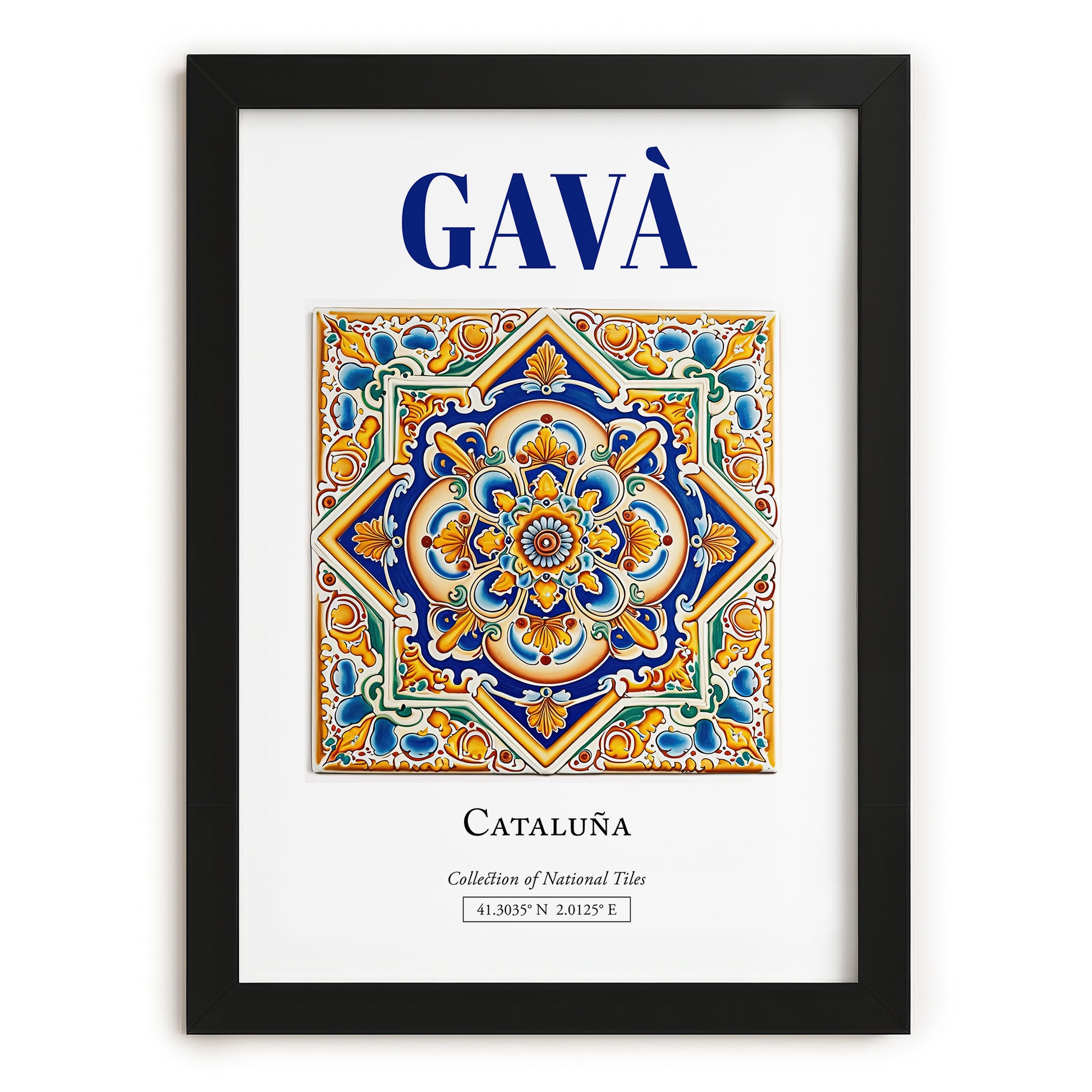Gavà, Spain – Travel Print, in sleek black frame