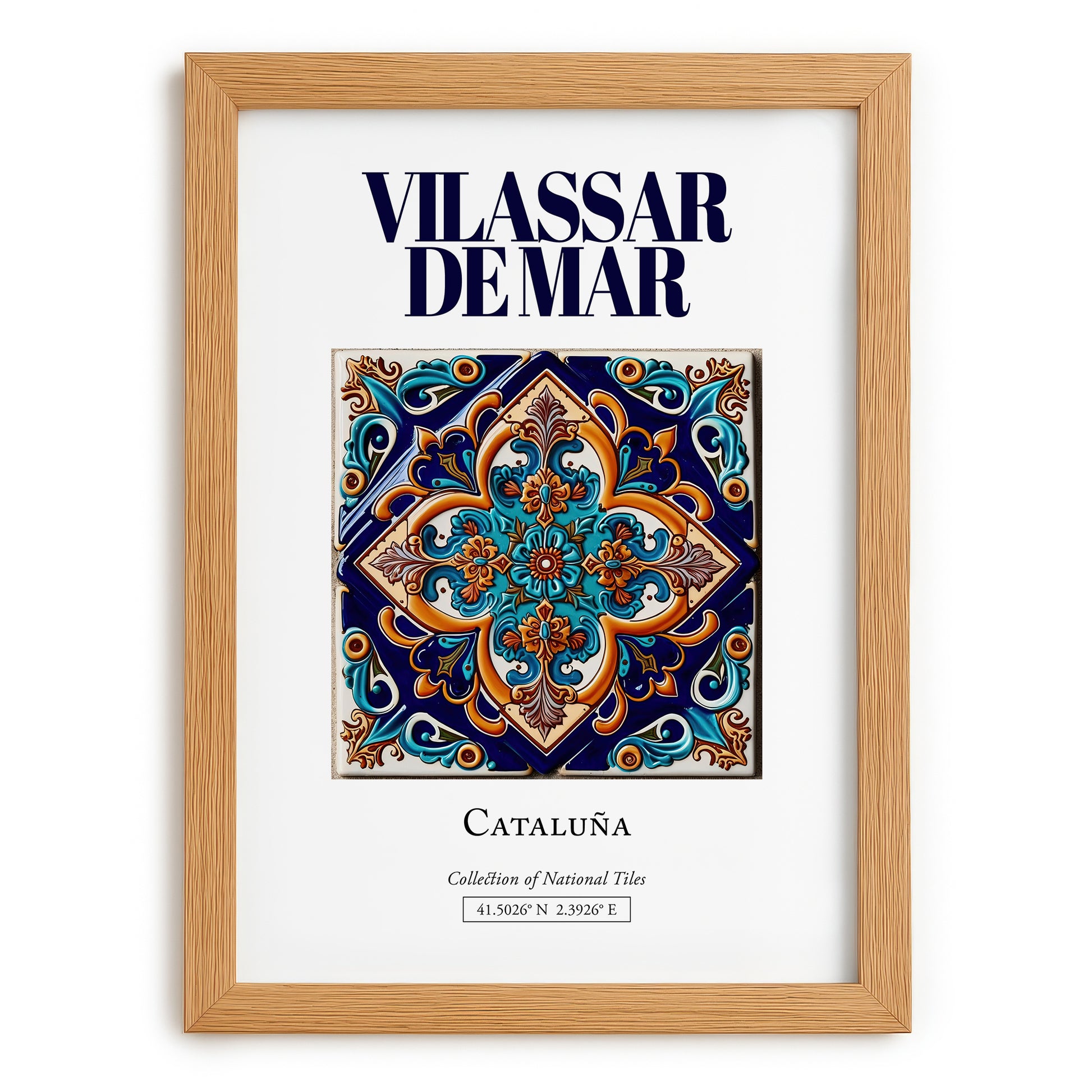 Vilassar de Mar, Spain – Dream Destination Decor, set in oak frame