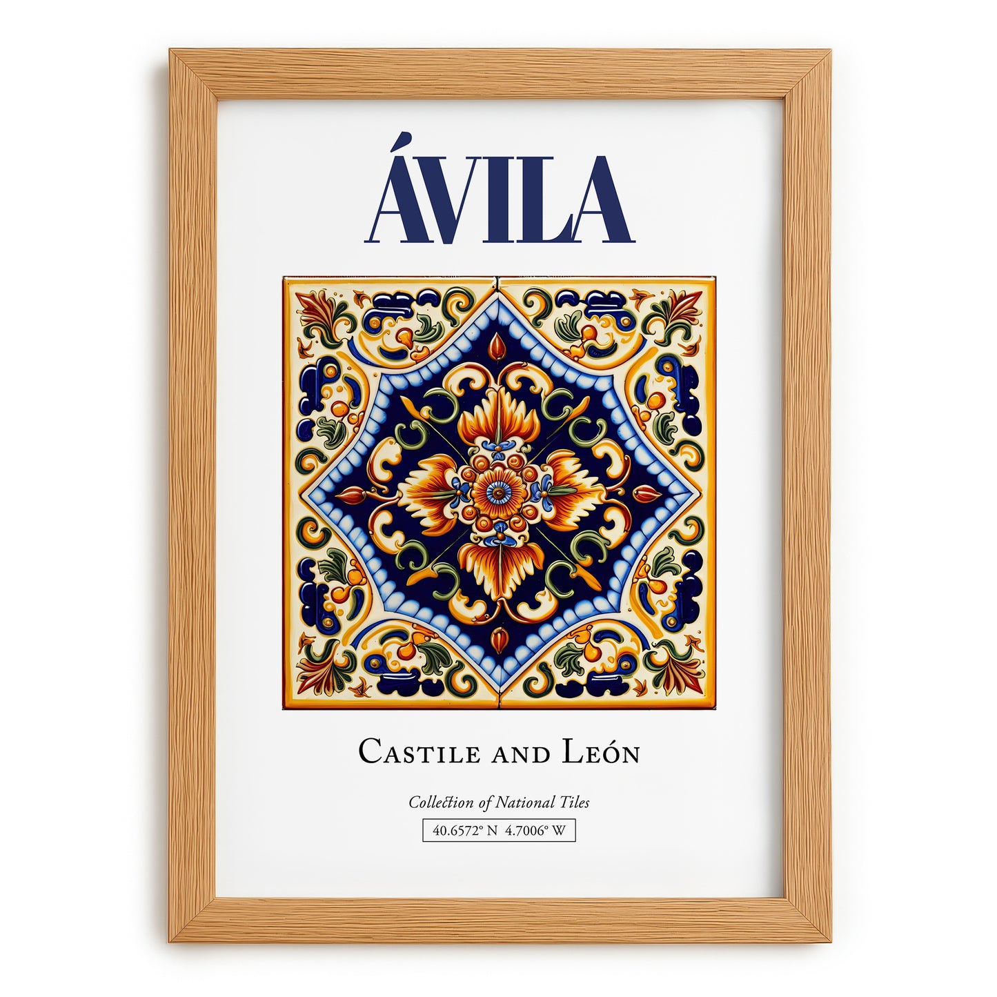 Ávila, Spain – Travel Print, set in oak frame