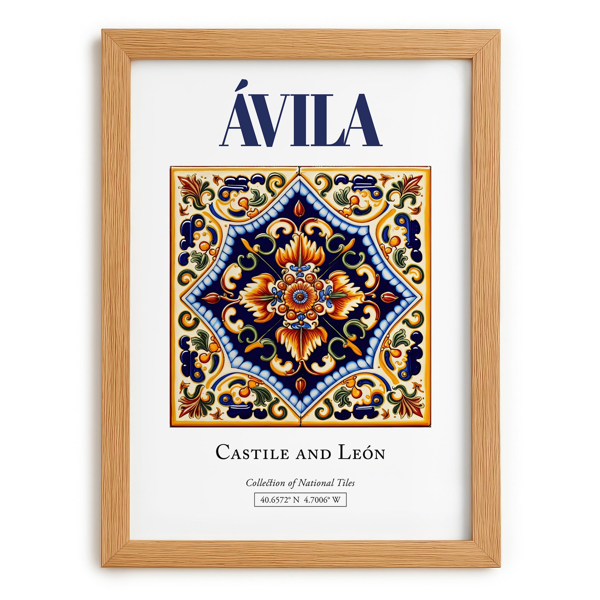 Ávila, Spain – Travel Print, set in oak frame