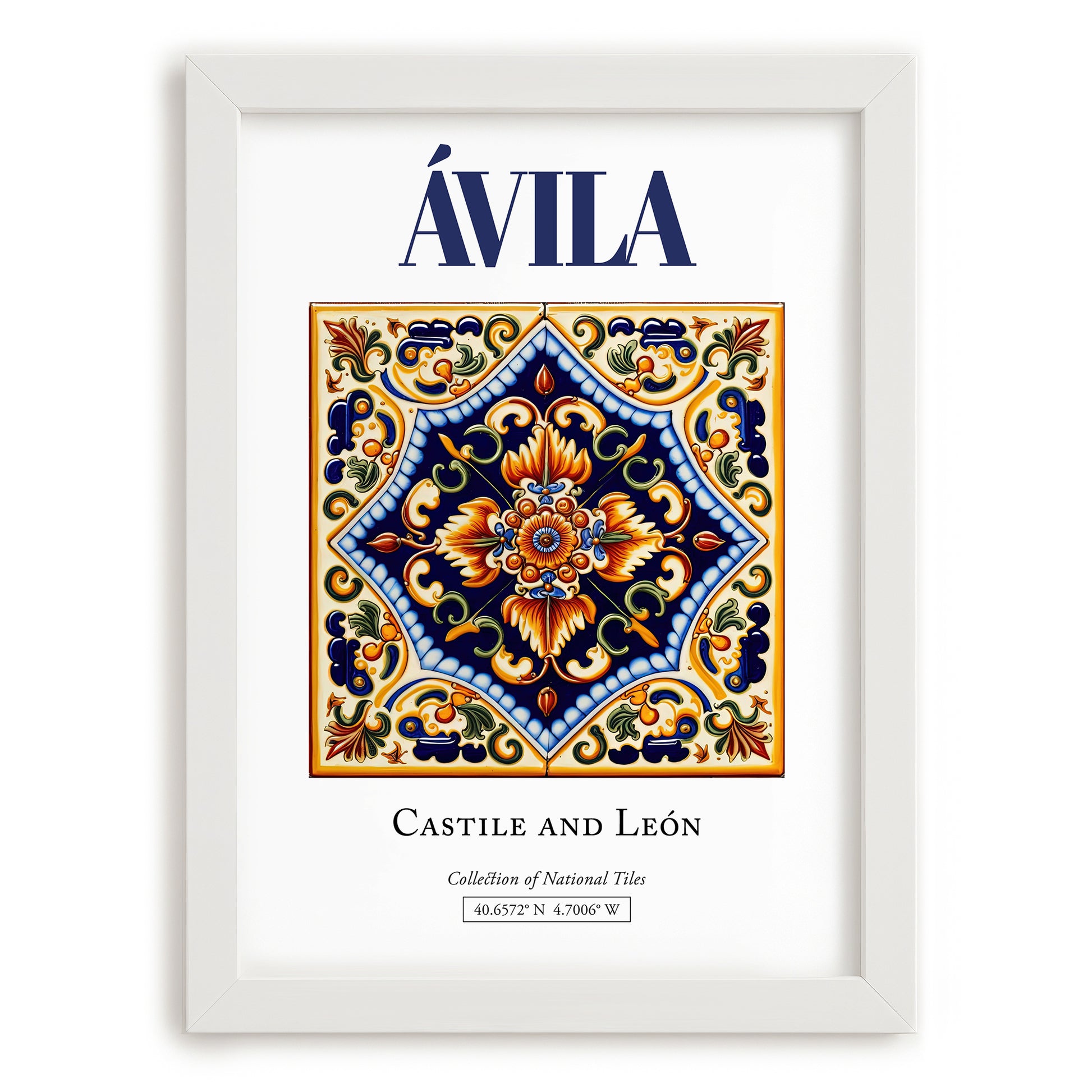Ávila, Spain – Travel Print, placed in minimal white frame