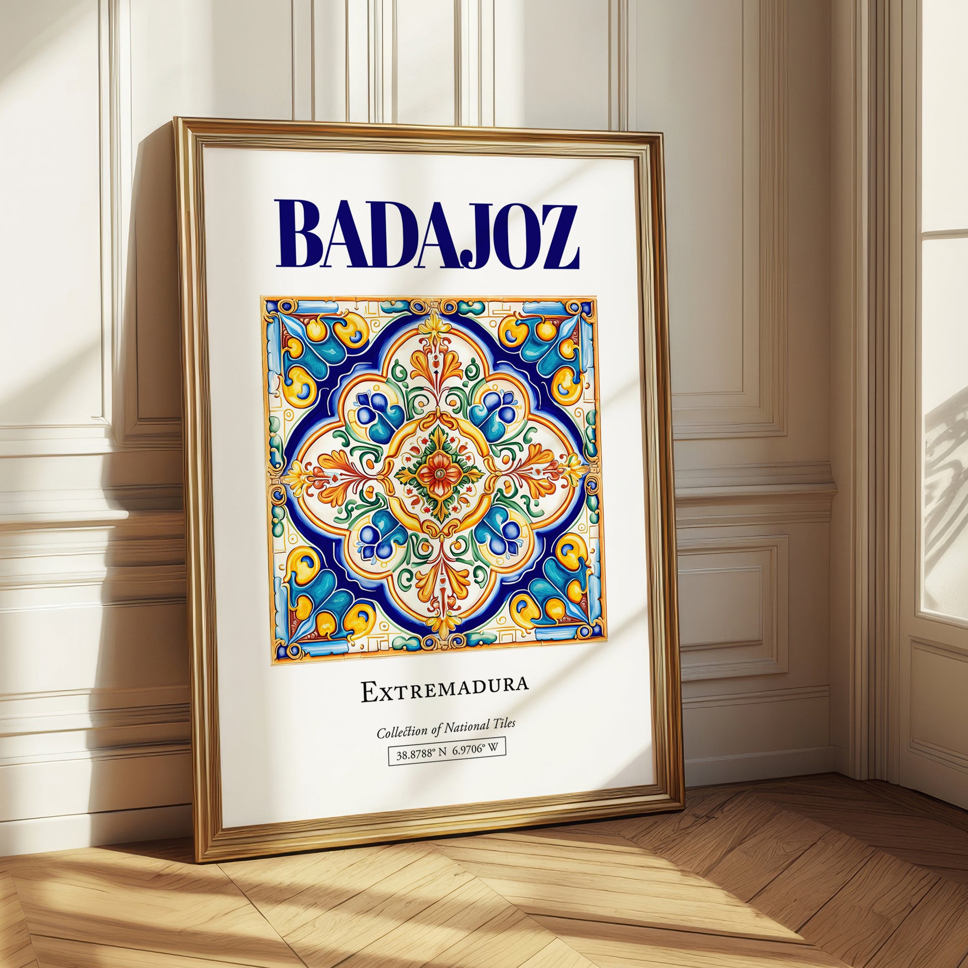 Badajoz, Spain – Travel Poster, styled in a charming Paris street view