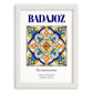 Badajoz, Spain – Travel Poster, placed in minimal white frame