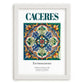 Caceres, Spain – Travel Poster, placed in minimal white frame