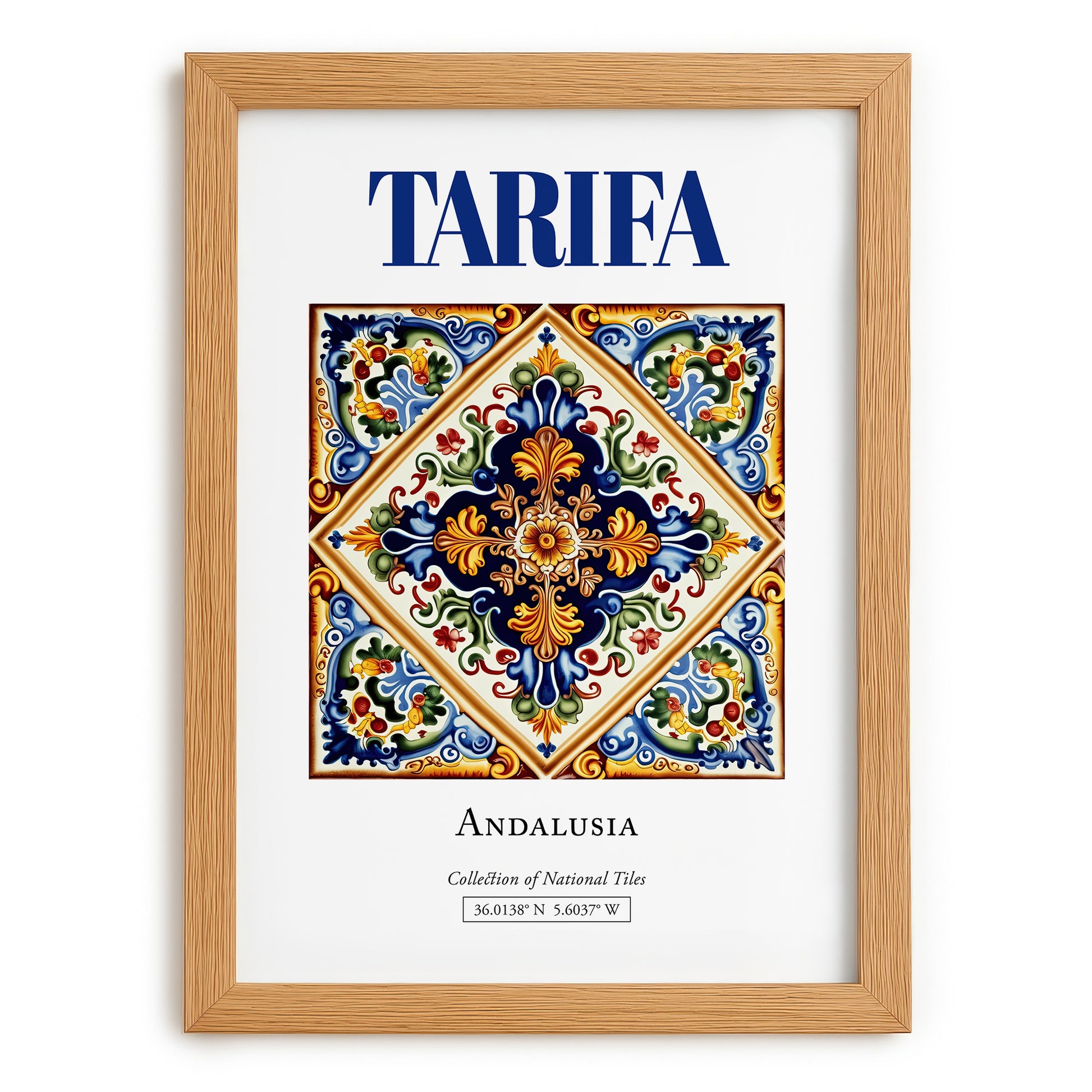 Tarifa, Spain – Historic Cities Art Print, set in oak frame