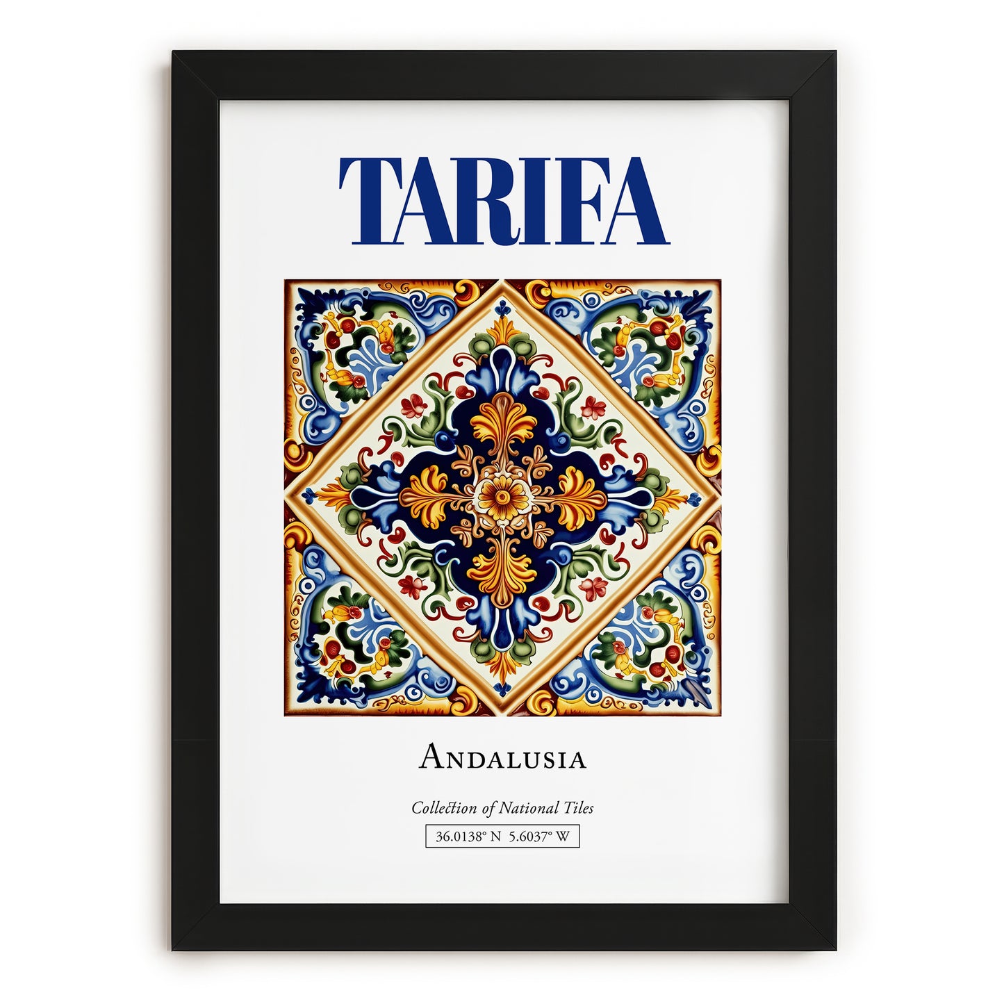 Tarifa, Spain – Historic Cities Art Print, in sleek black frame