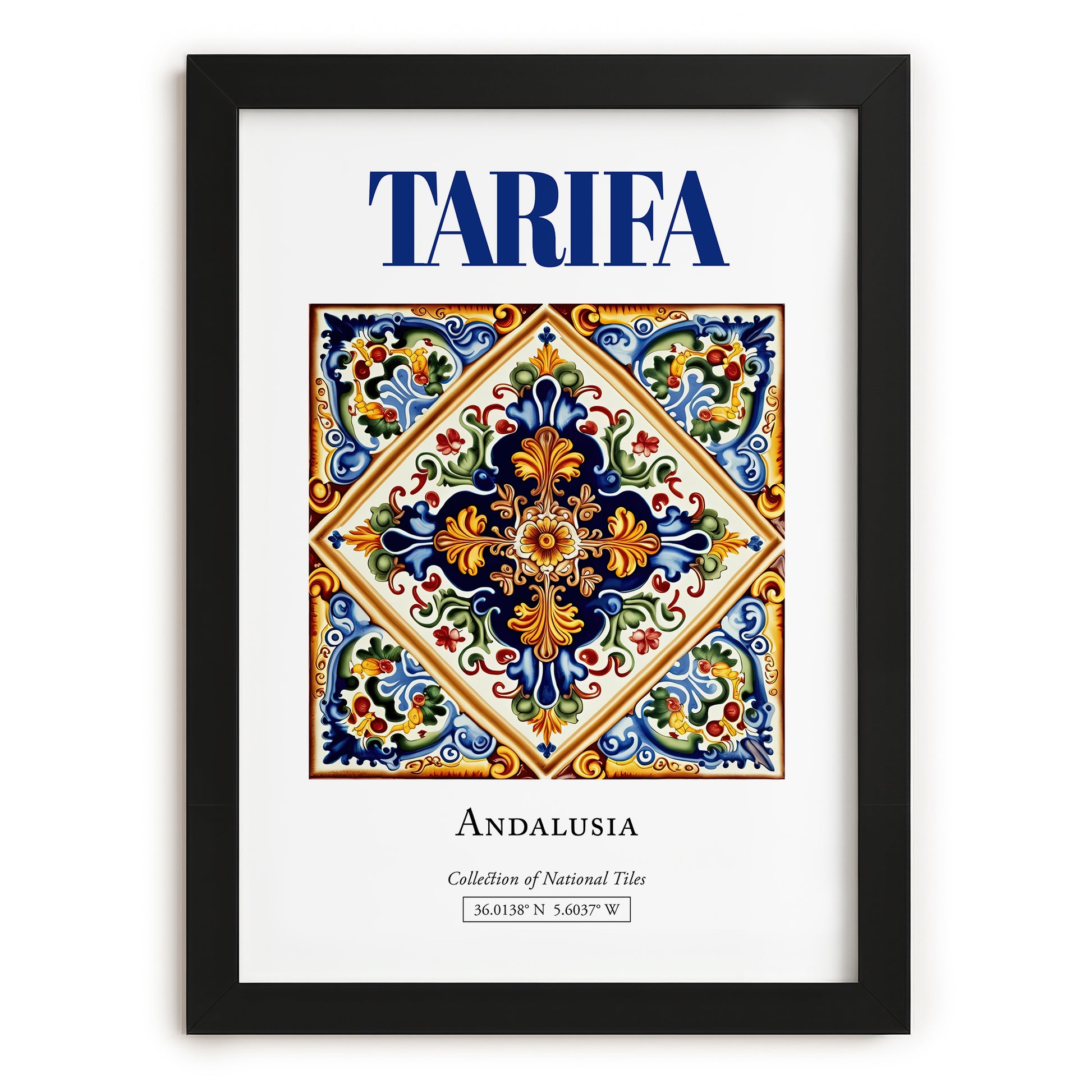Tarifa, Spain – Historic Cities Art Print, in sleek black frame