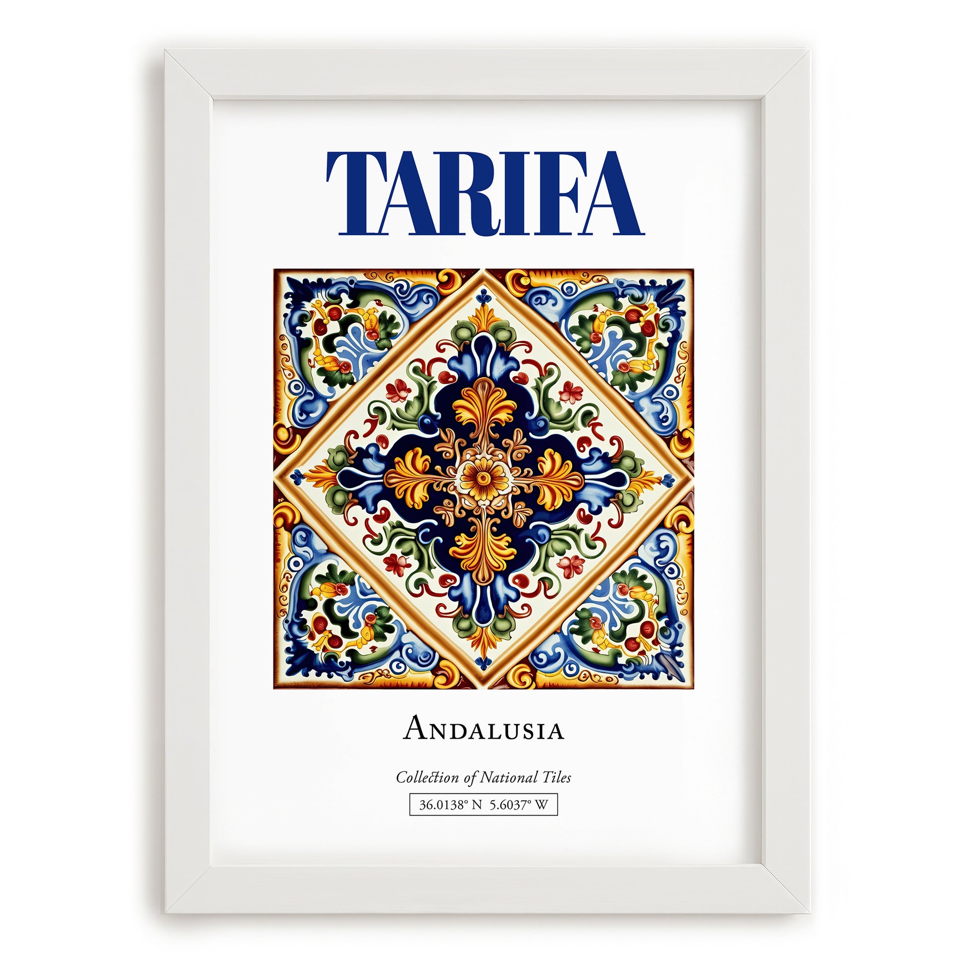 Tarifa, Spain – Historic Cities Art Print, placed in minimal white frame