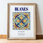 Blanes, Spain – Travel Print, in wooden frame leaning on the floor