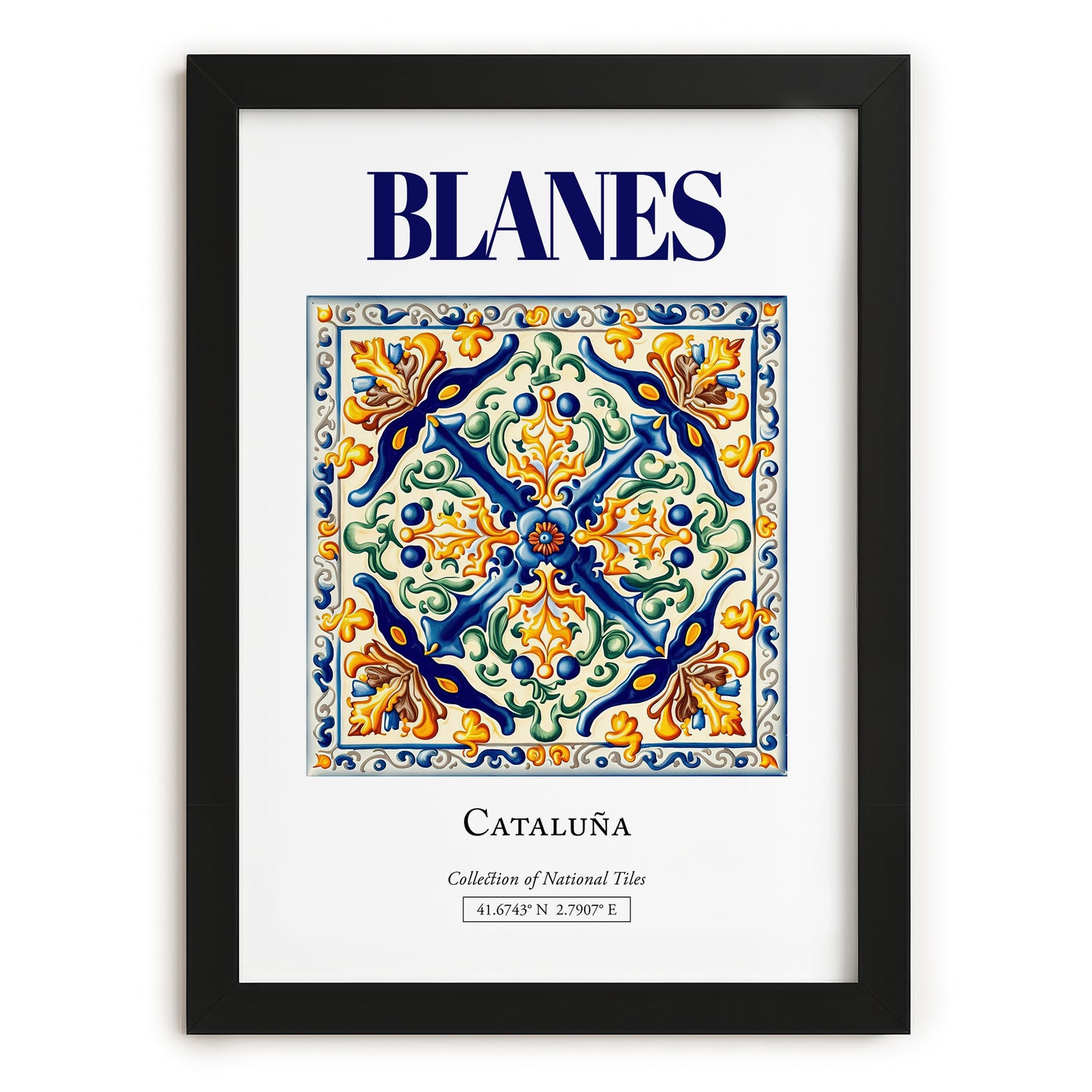 Blanes, Spain – Travel Print, in sleek black frame