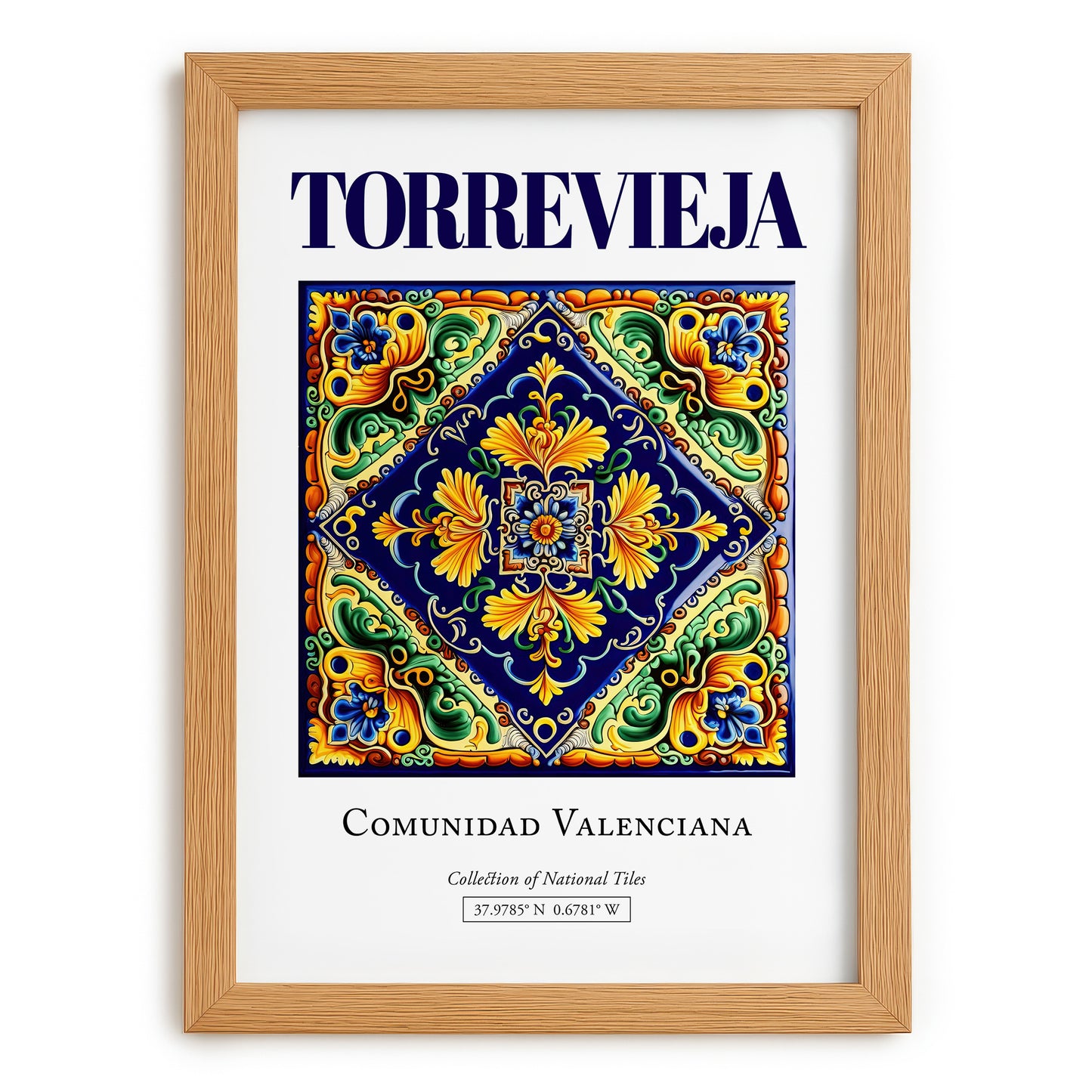 Torrevieja, Spain – Travel Print, set in oak frame