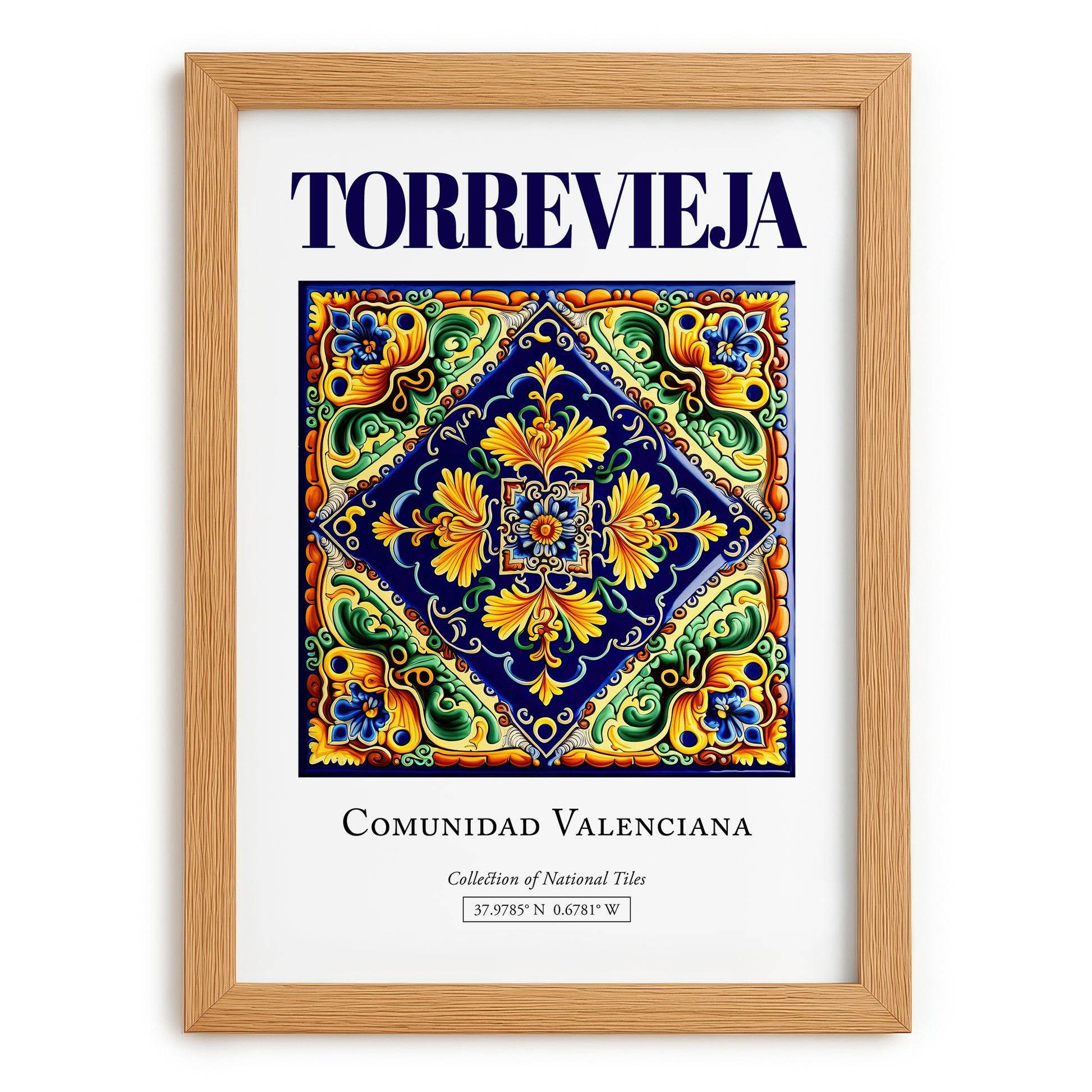 Torrevieja, Spain – Travel Print, set in oak frame