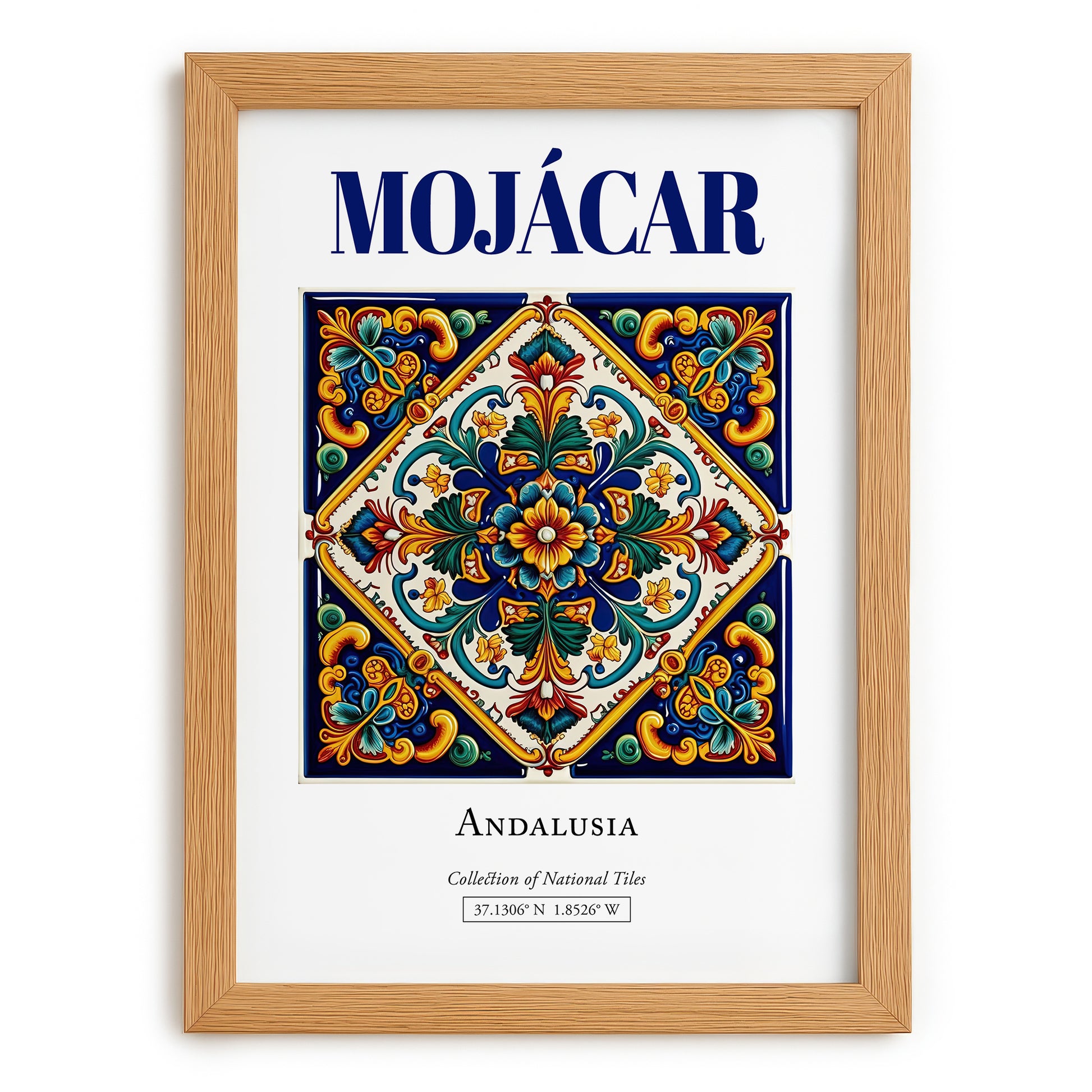 Mojácar, Spain – Travel Poster, set in oak frame