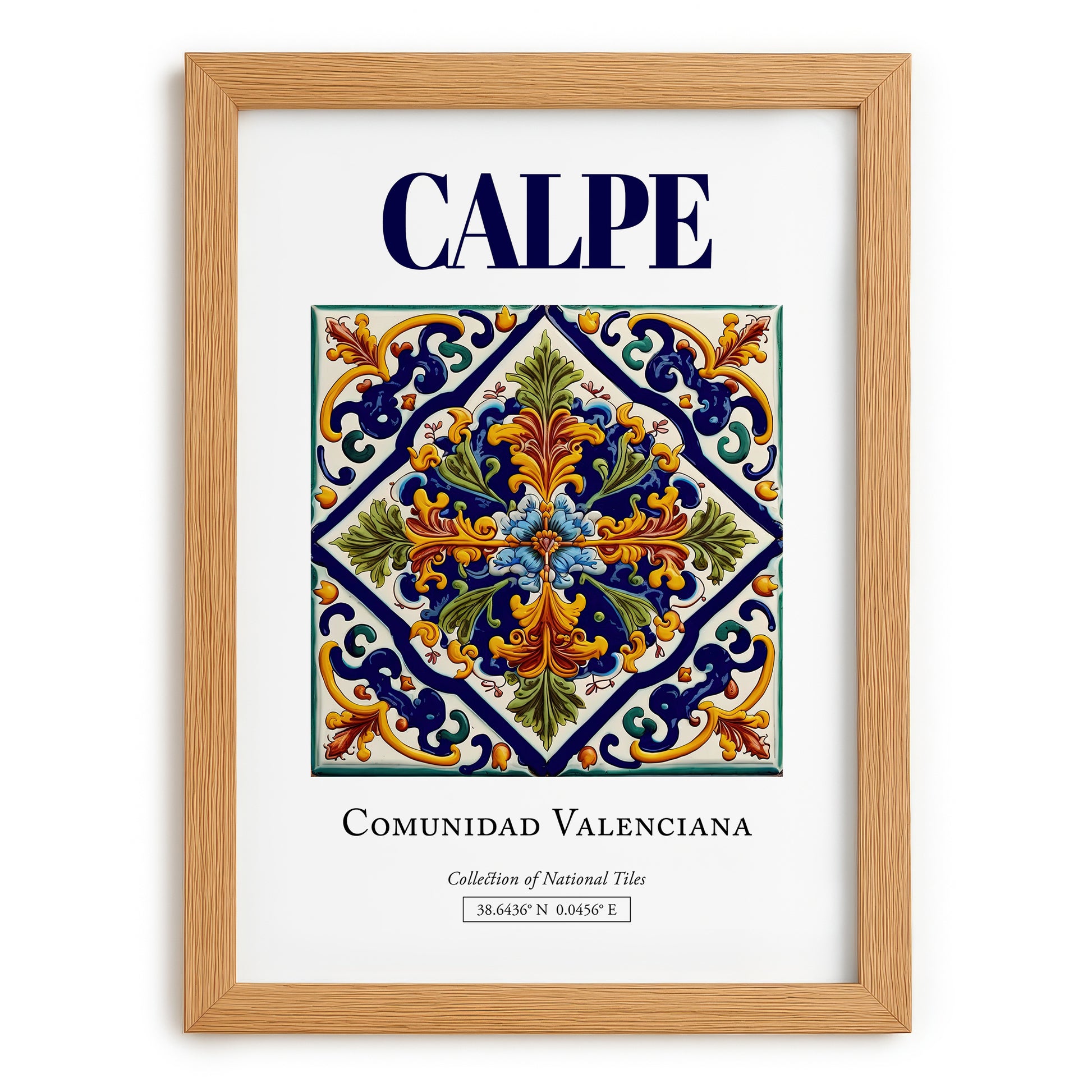 Calpe, Spain – Travel Poster, set in oak frame