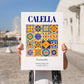 Calella, Spain – Illustrated Travel Poster, no-text version framed in wood