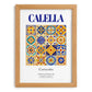 Calella, Spain – Illustrated Travel Poster, set in oak frame