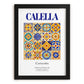 Calella, Spain – Illustrated Travel Poster, in sleek black frame