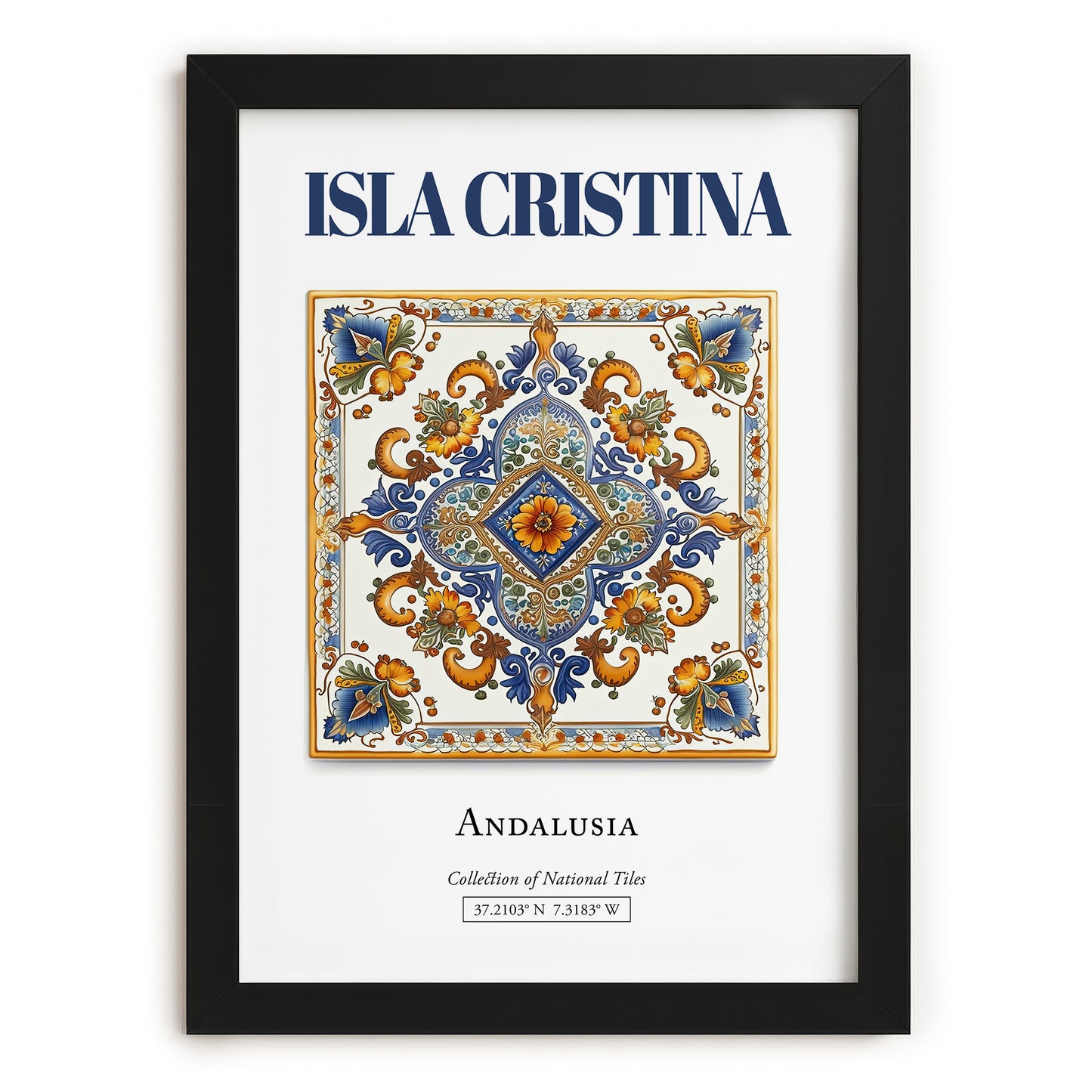 Isla Cristina, Spain – Travel Print, in sleek black frame
