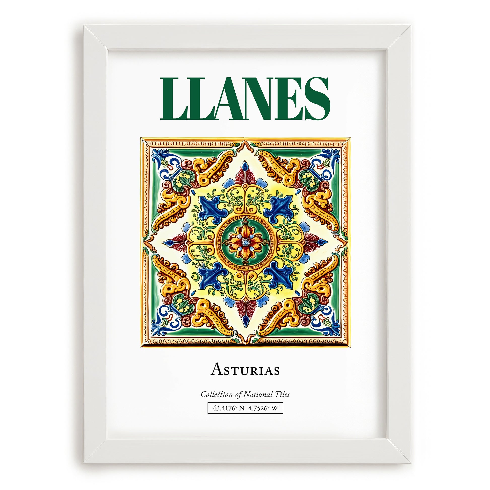 Llanes, Spain – Travel Wall Art, placed in minimal white frame