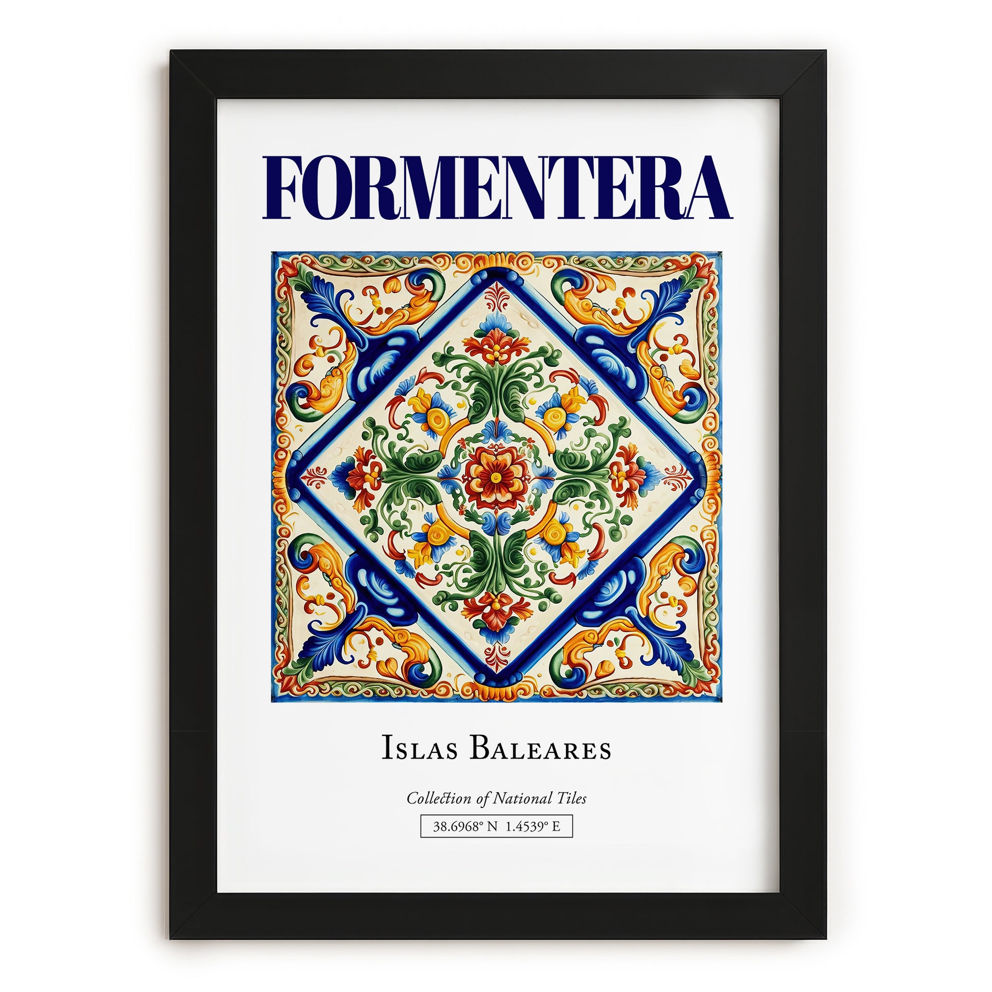 Formentera, Spain – Architectural Travel Art, in sleek black frame