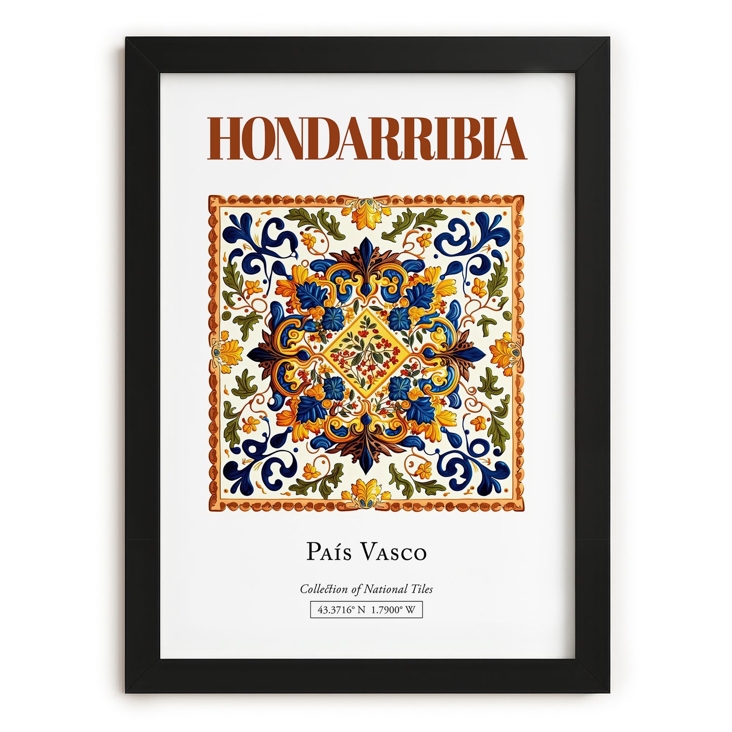Hondarribia, Spain – Travel Poster, in sleek black frame