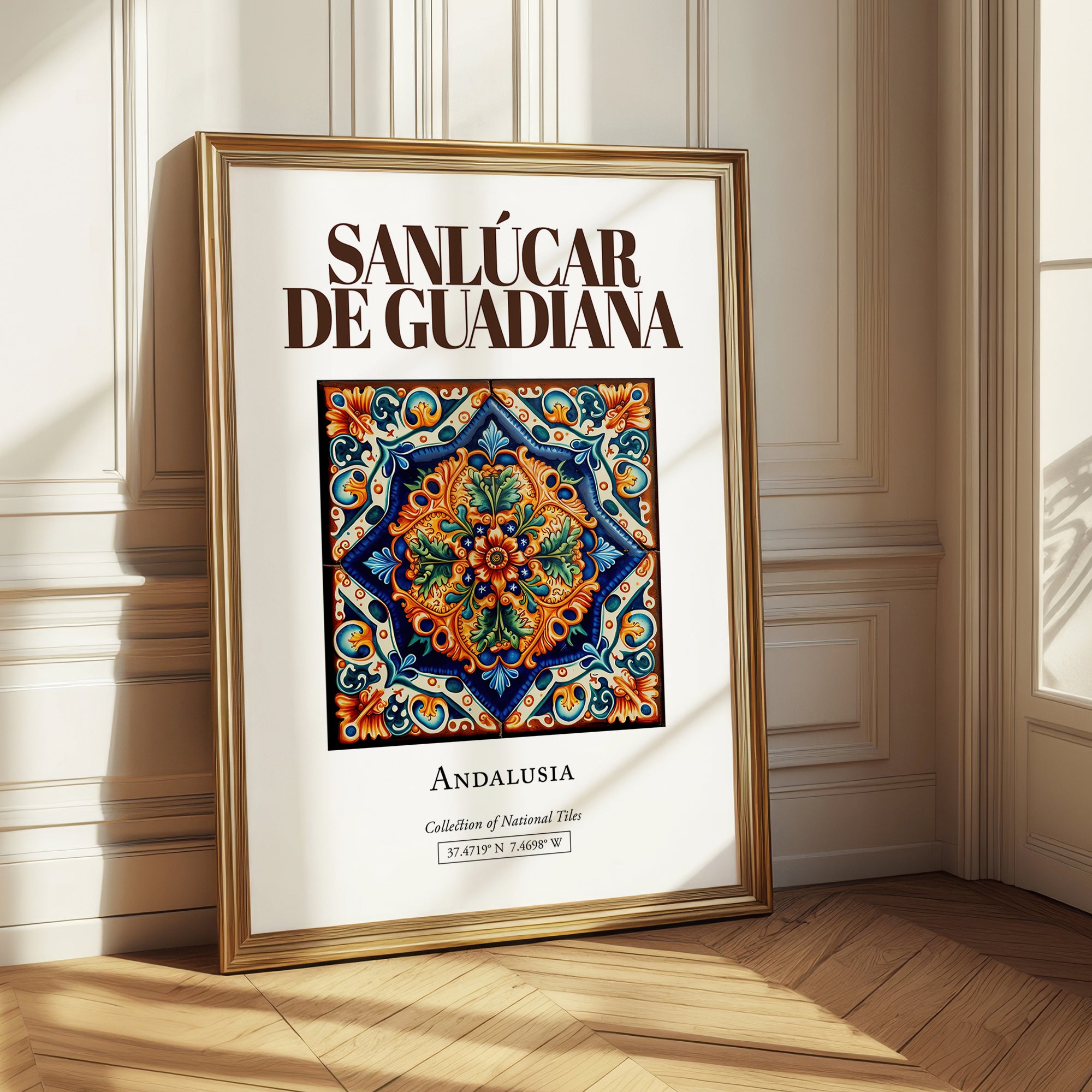 Sanlúcar de Guadiana, Spain – Travel Poster, styled in a charming Paris street view