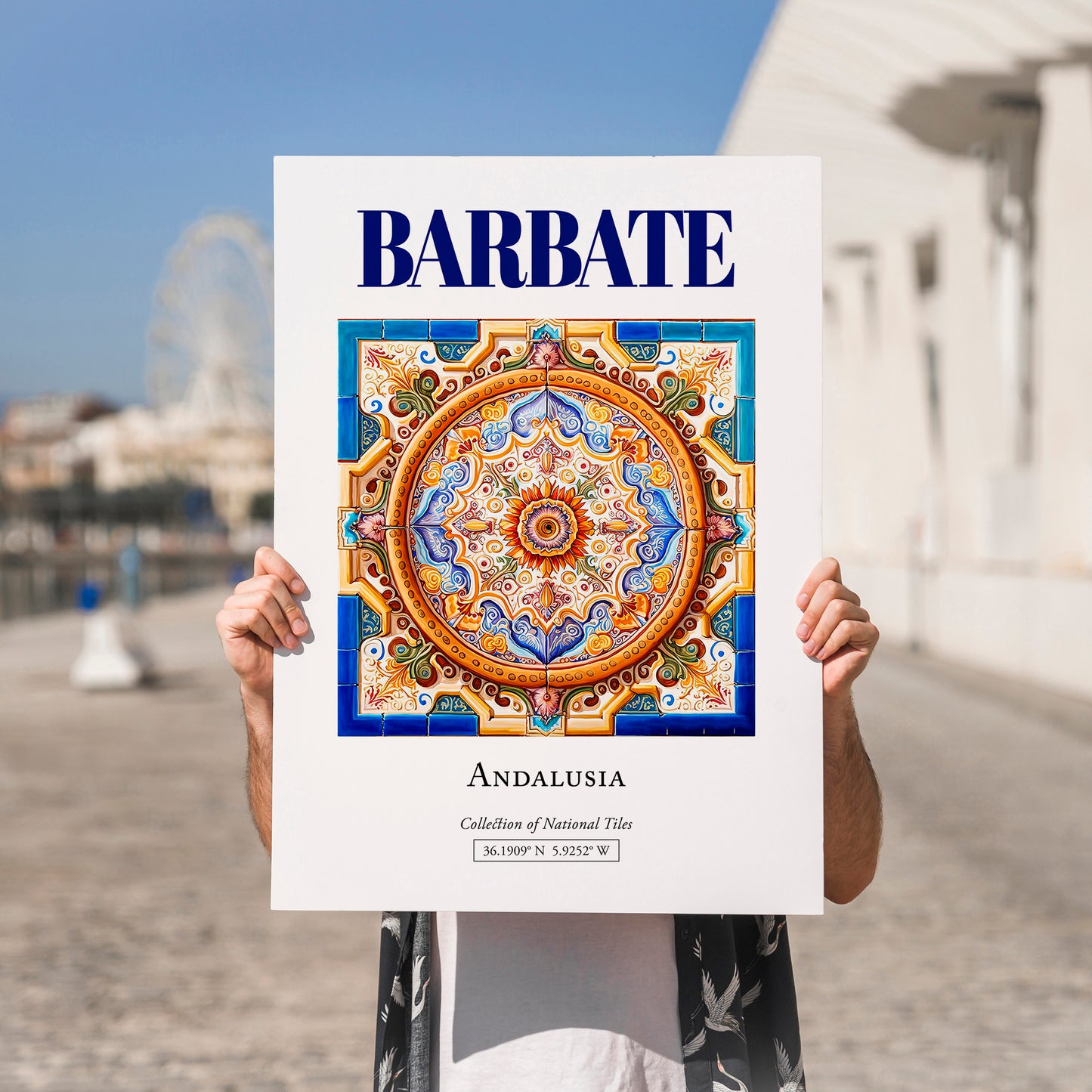 Barbate, Spain – Wanderlust-Inspired Poster, no-text version framed in wood