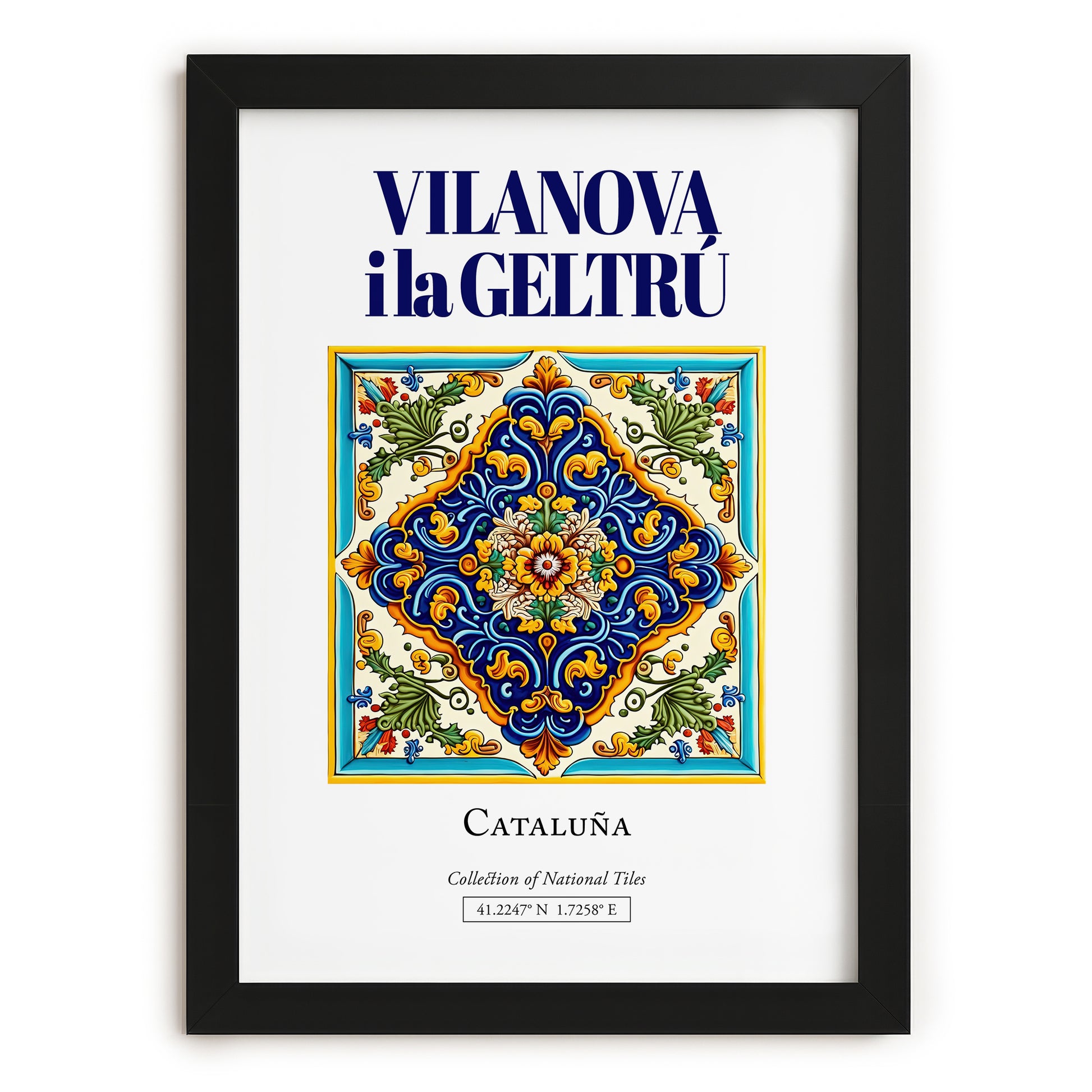 Vilanova i la Geltrú, Spain – Travel Print, in sleek black frame