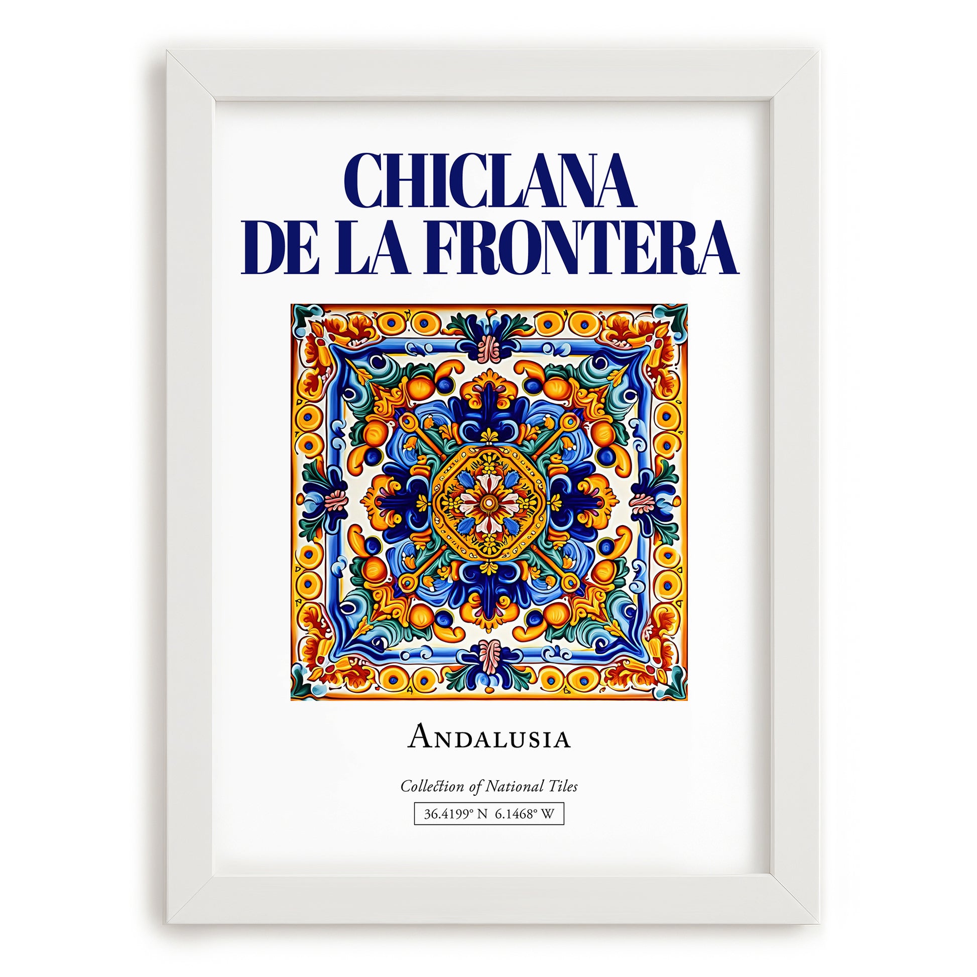 Chiclana de la Frontera, Spain – Travel Destination Art, placed in minimal white frame