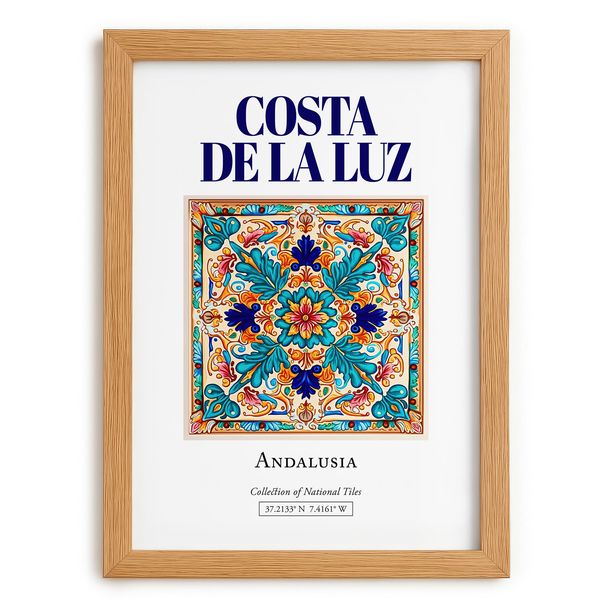 Costa de la Luz, Spain – Historic Cities Art Print, set in oak frame