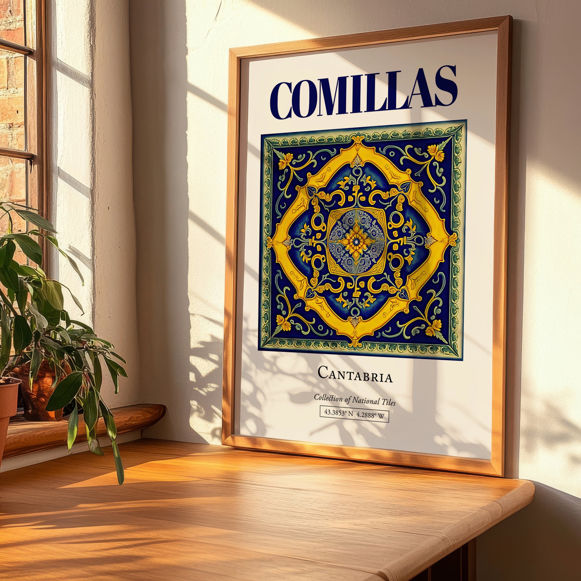 Comillas, Spain – Tourist Destination Poster, clean layout with no caption