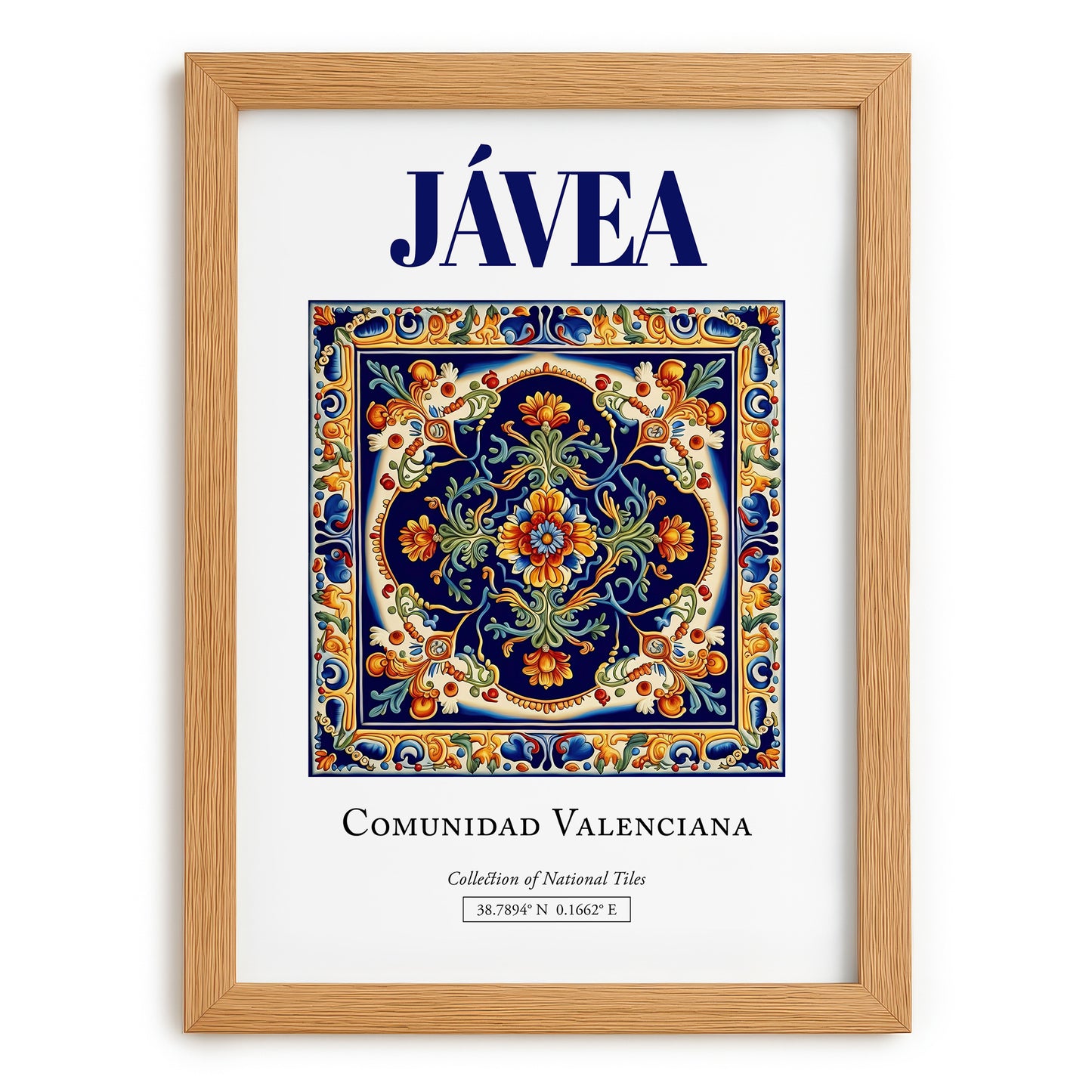 Jávea, Spain – Travel Print, set in oak frame