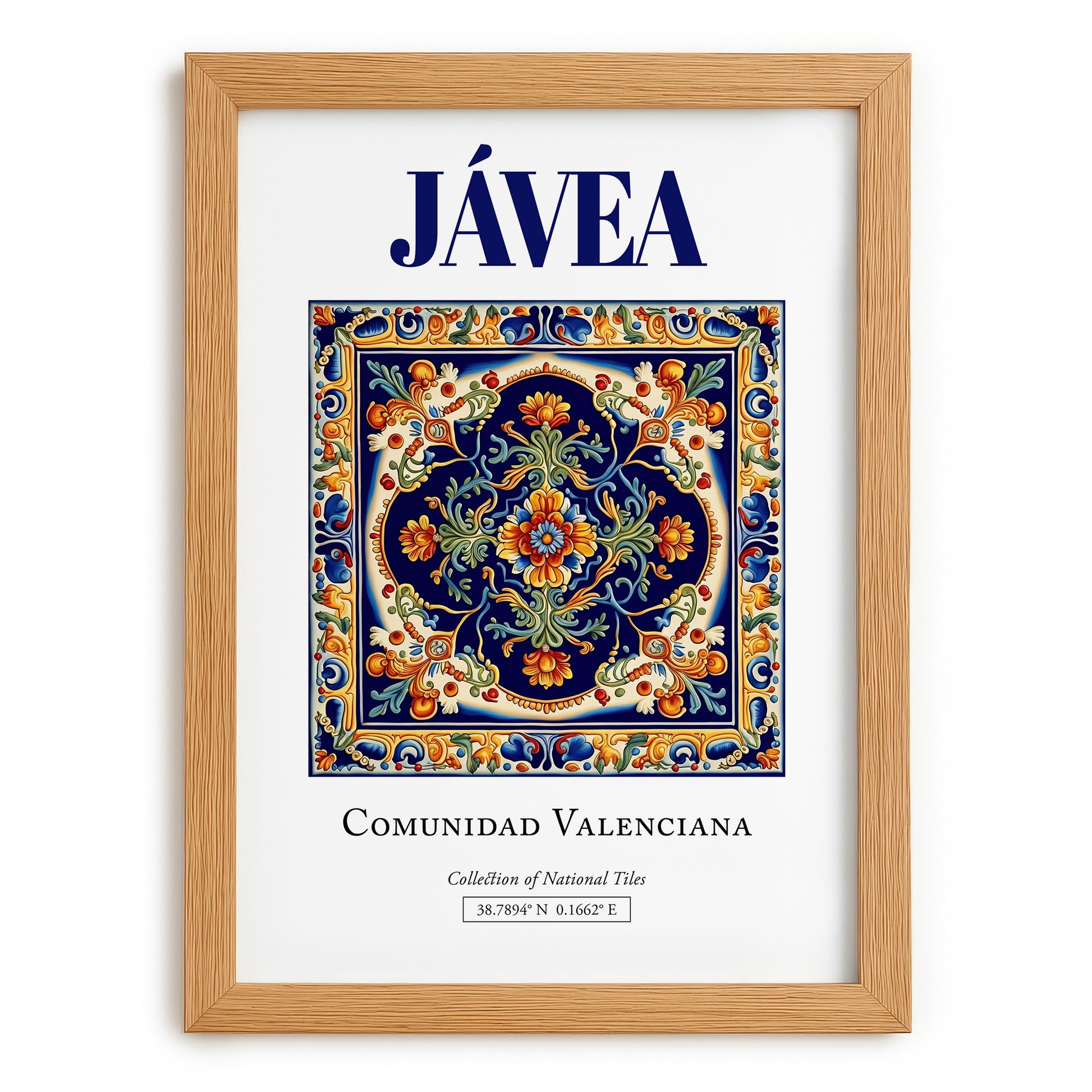 Jávea, Spain – Travel Print, set in oak frame