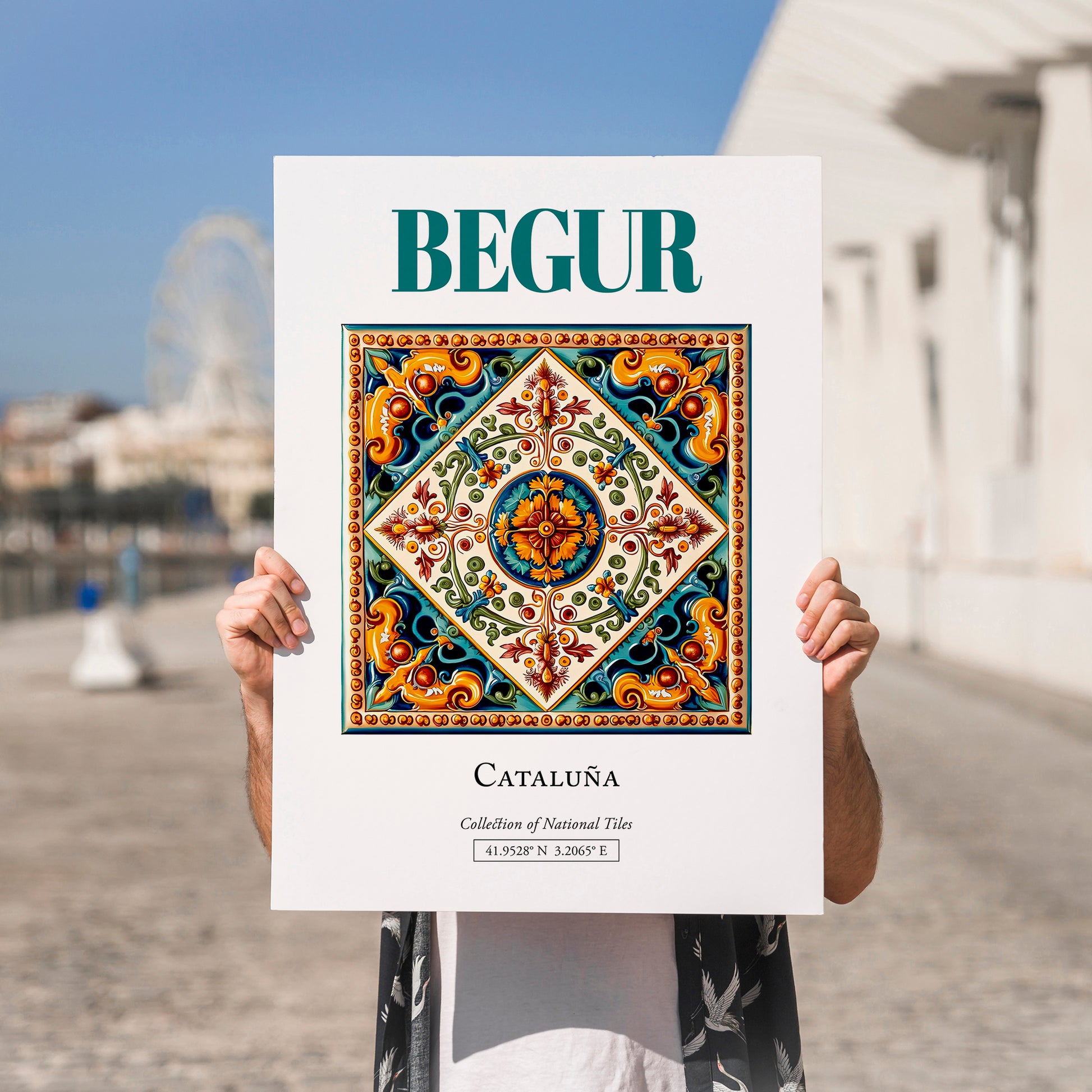 Begur, Spain – Travel Poster, no-text version framed in wood