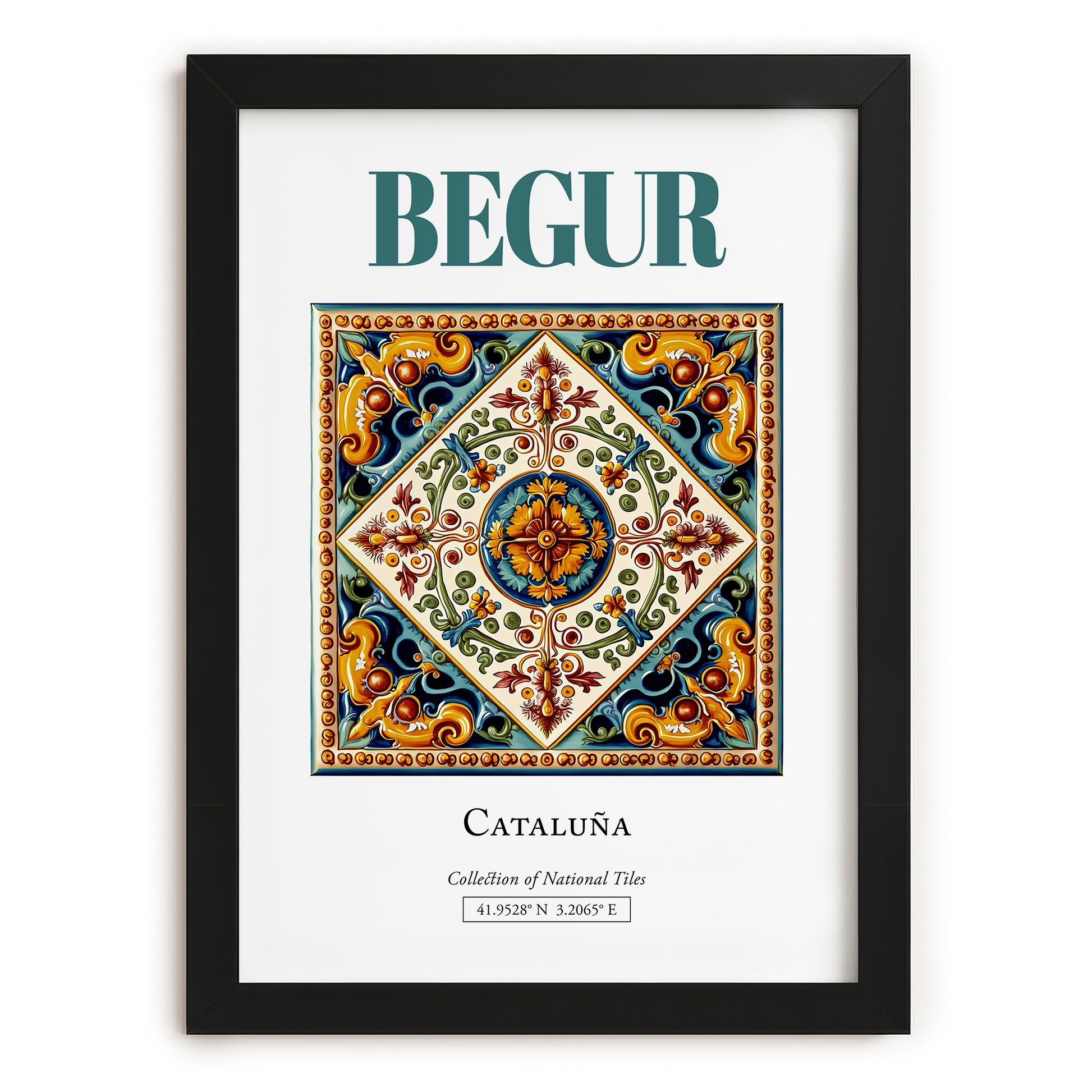 Begur, Spain – Travel Poster, in sleek black frame