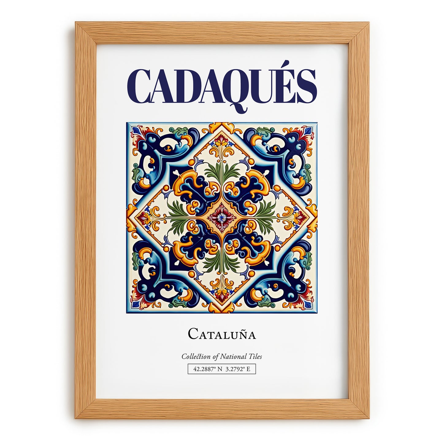 Cadaqués, Spain – Travel Print, set in oak frame