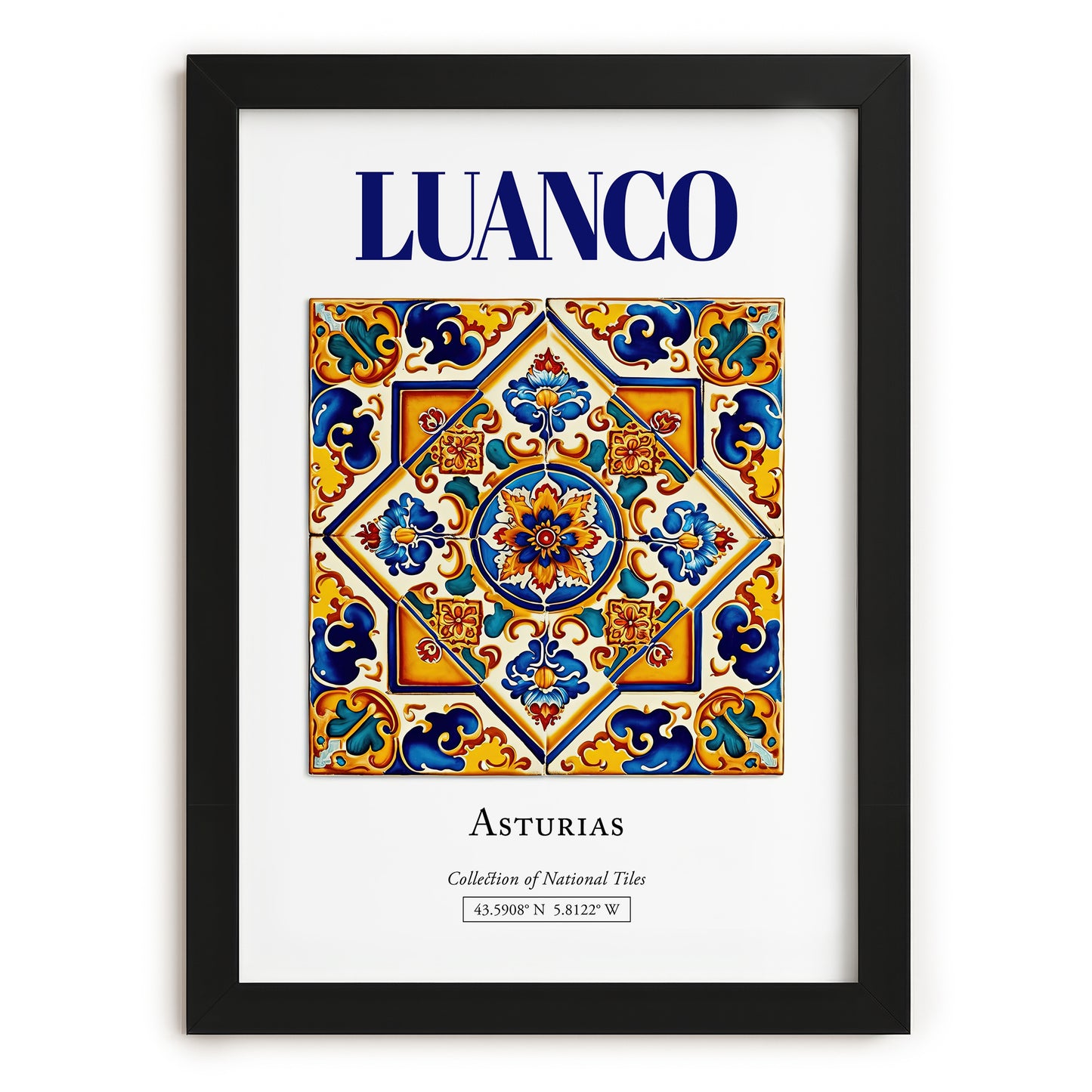 Luanco, Spain – Travel Poster, in sleek black frame
