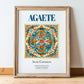 Agaete, Spain – Retro Travel Poster, in wooden frame leaning on the floor
