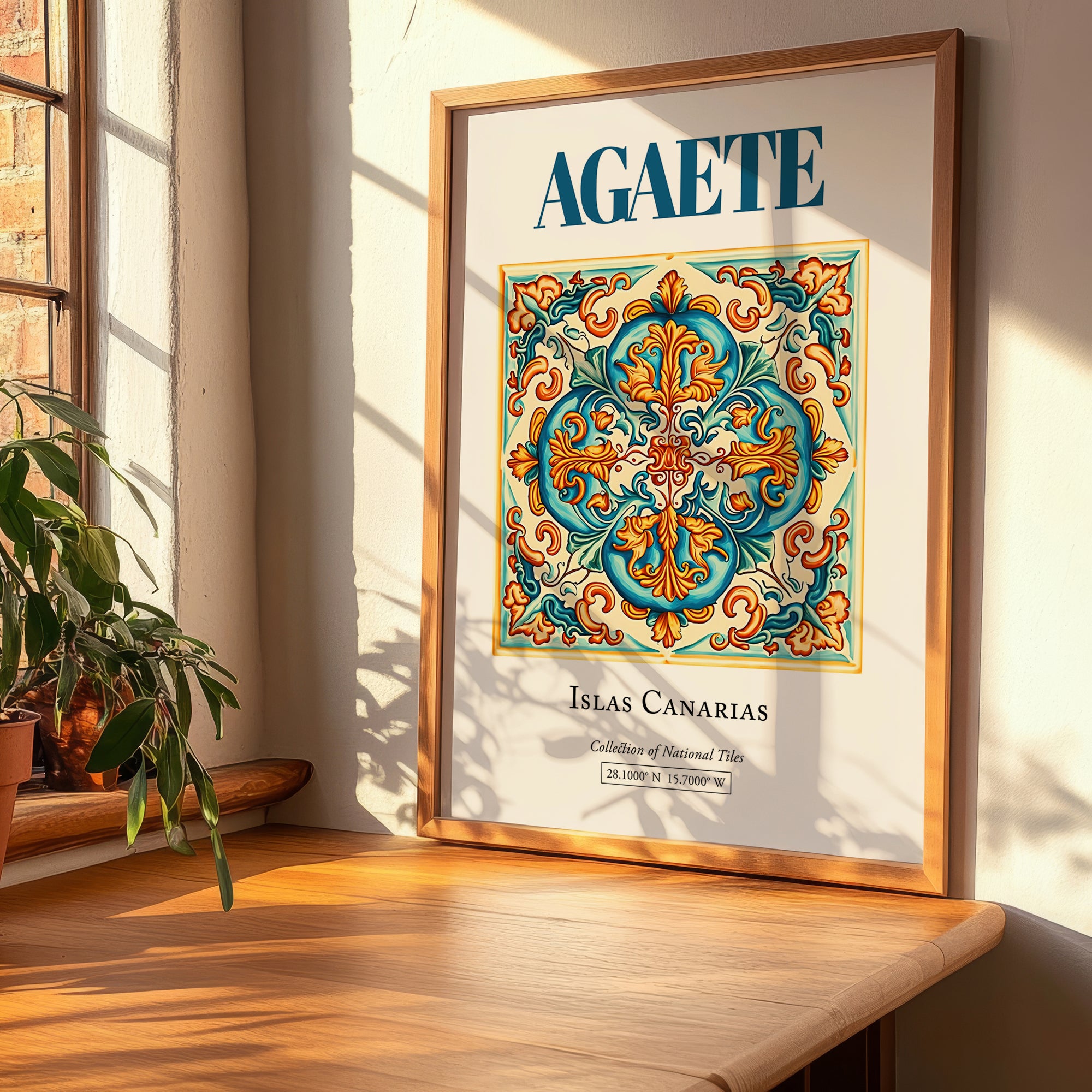 Agaete, Spain – Retro Travel Poster, clean layout with no caption