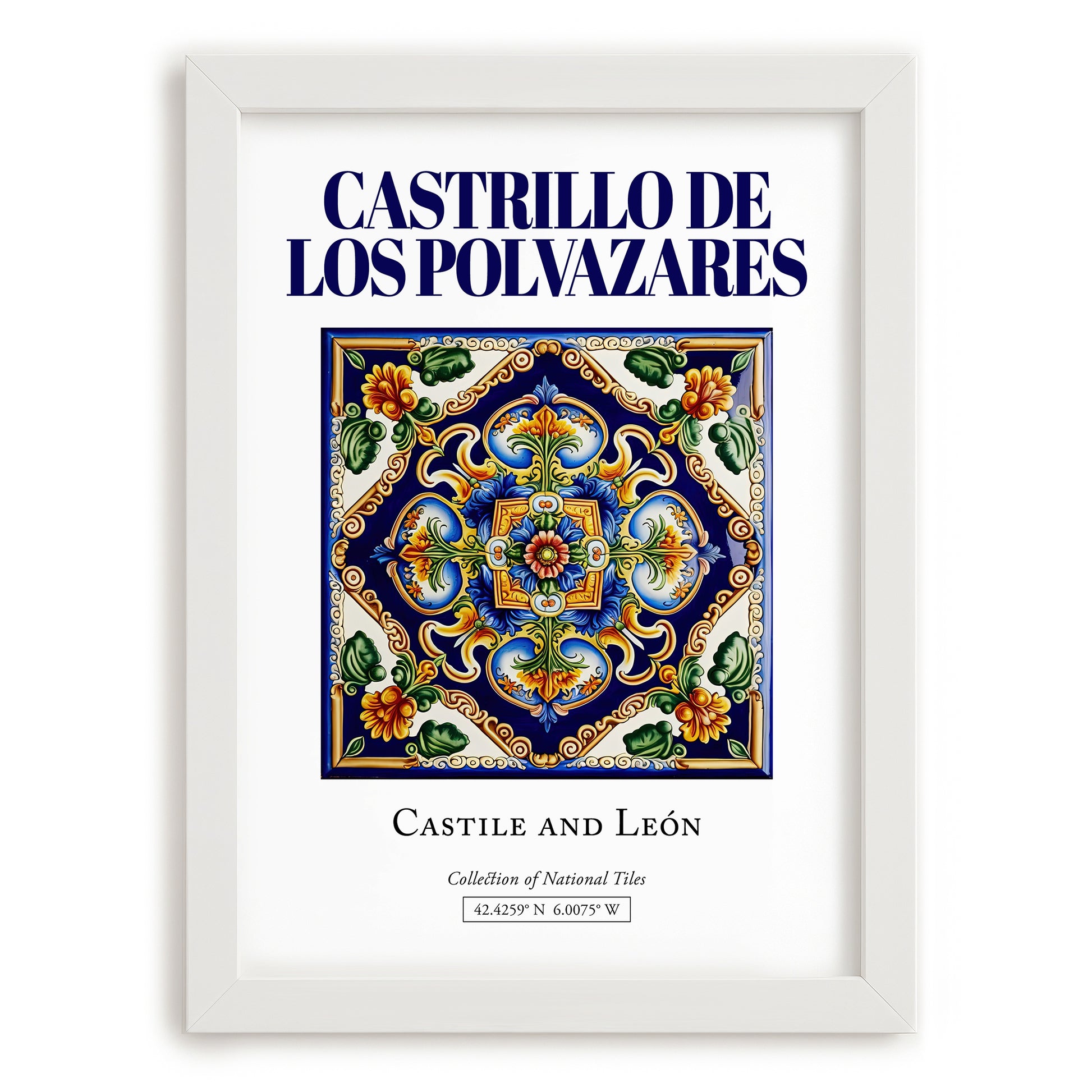 Castrillo de los Polvazares, Spain – Cityscape Wall Art, placed in minimal white frame