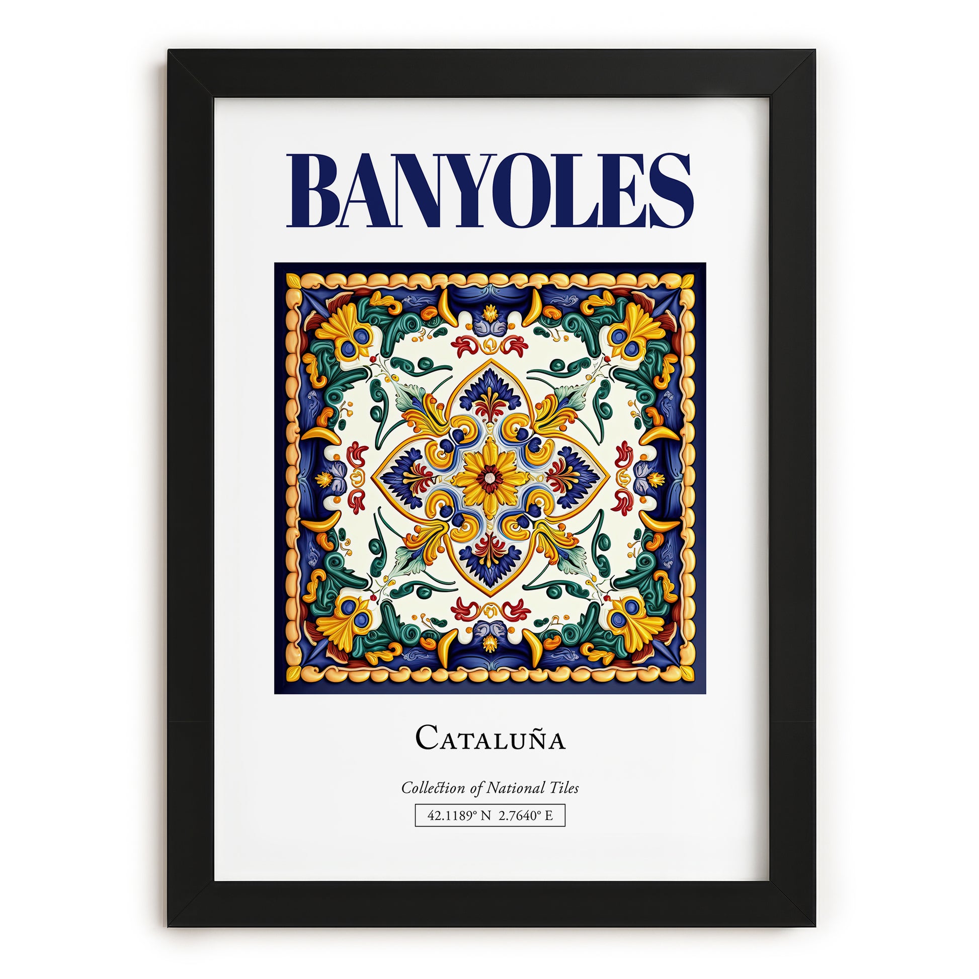 Banyoles, Spain – Travel Print, in sleek black frame
