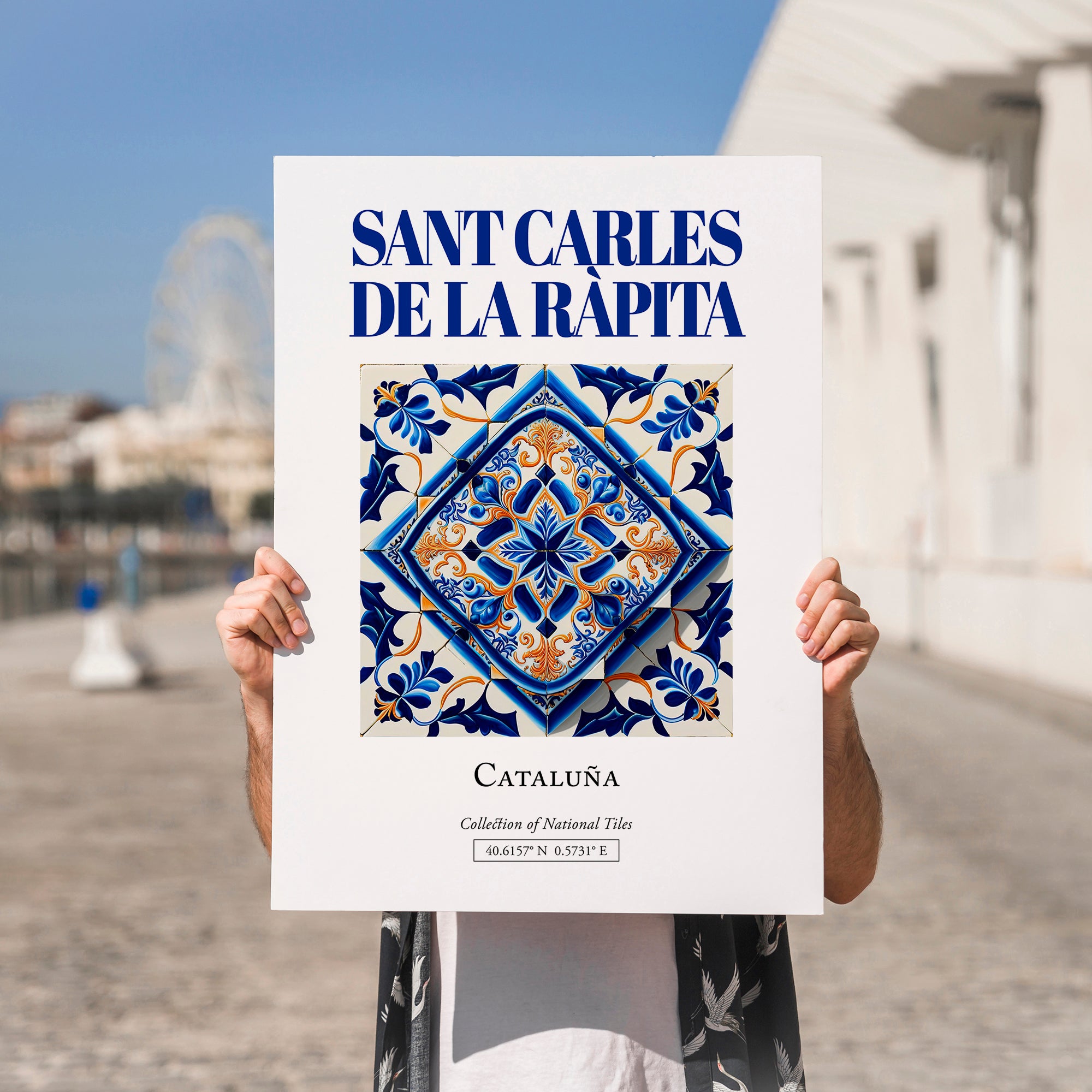 Sant Carles de la Ràpita, Spain – Wanderlust Wall Decor, no-text version framed in wood