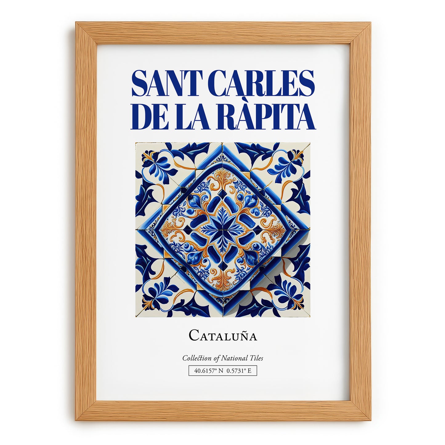 Sant Carles de la Ràpita, Spain – Wanderlust Wall Decor, set in oak frame
