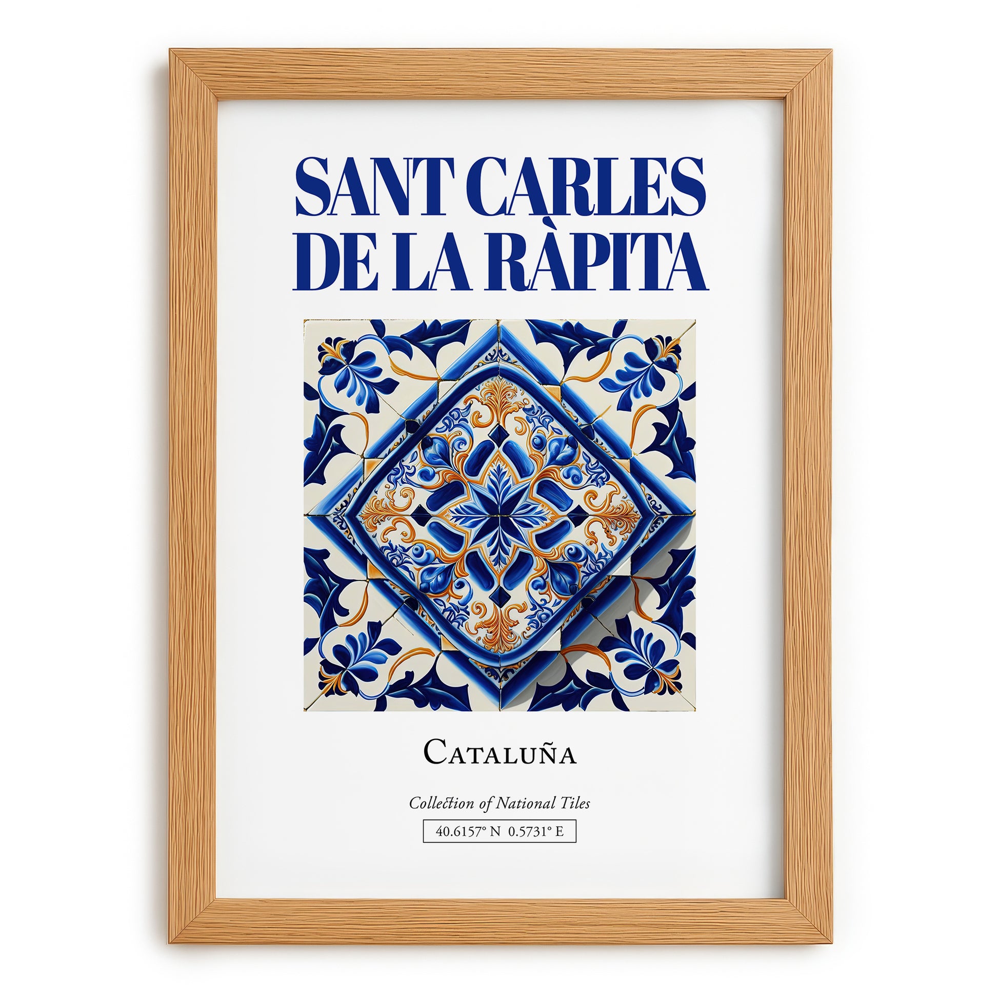 Sant Carles de la Ràpita, Spain – Wanderlust Wall Decor, set in oak frame