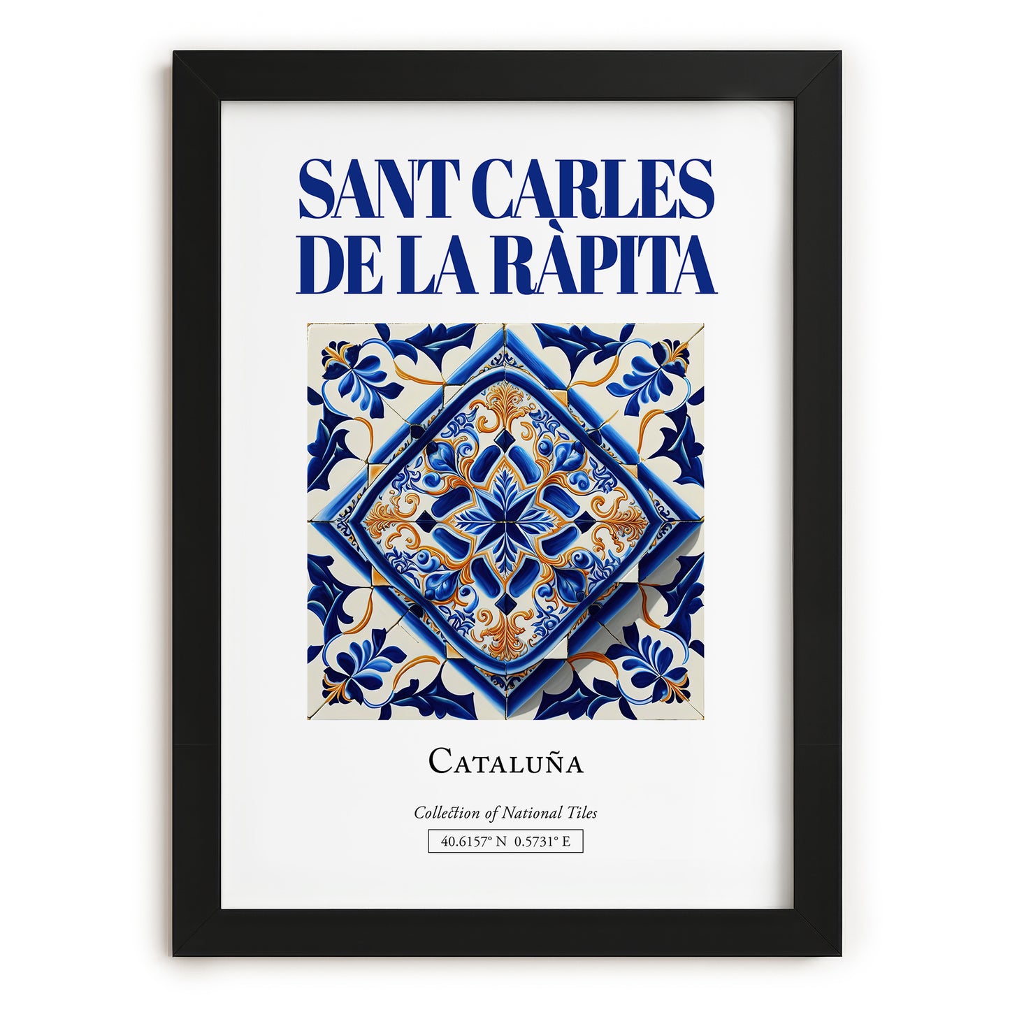 Sant Carles de la Ràpita, Spain – Wanderlust Wall Decor, in sleek black frame