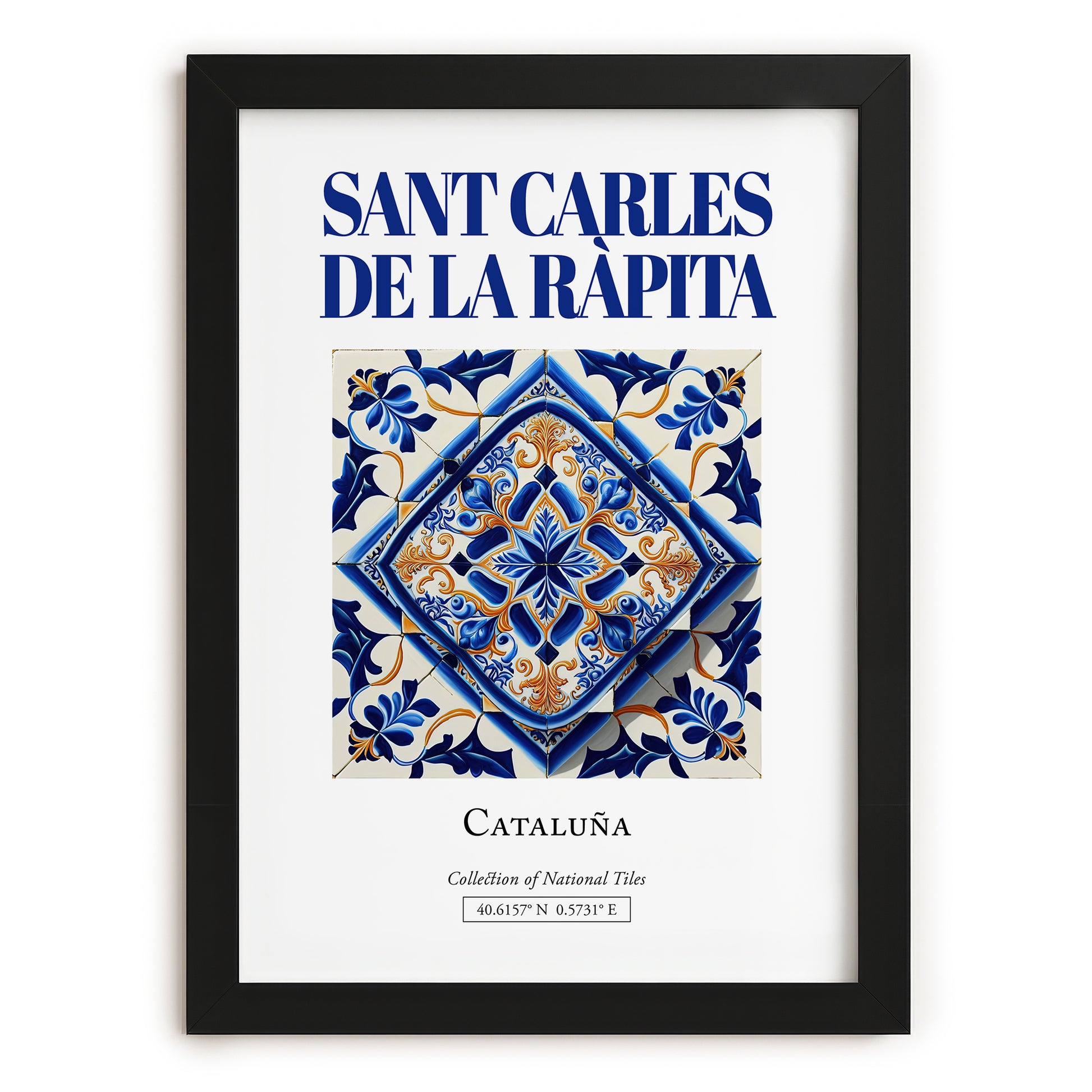 Sant Carles de la Ràpita, Spain – Wanderlust Wall Decor, in sleek black frame