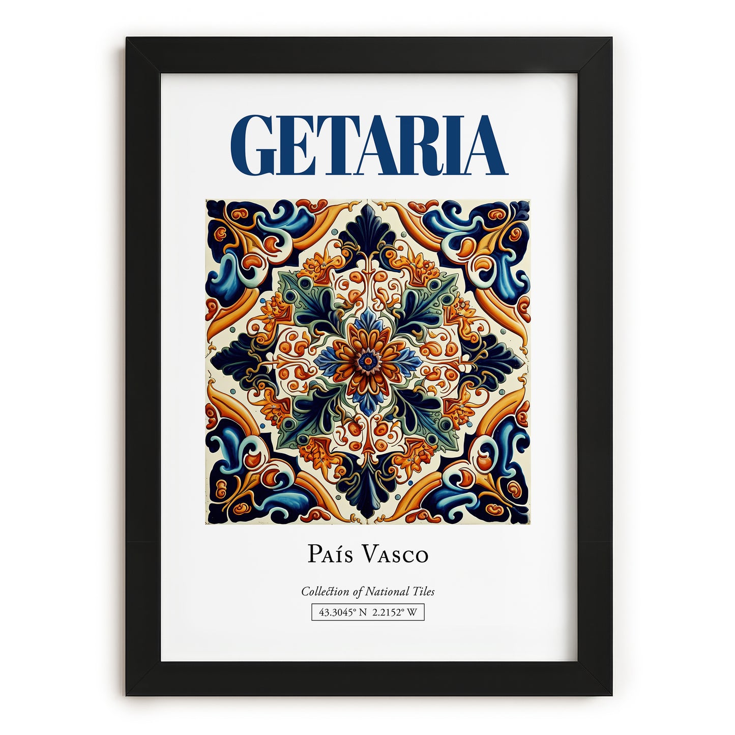 Getaria, Spain – Travel Wall Art, in sleek black frame