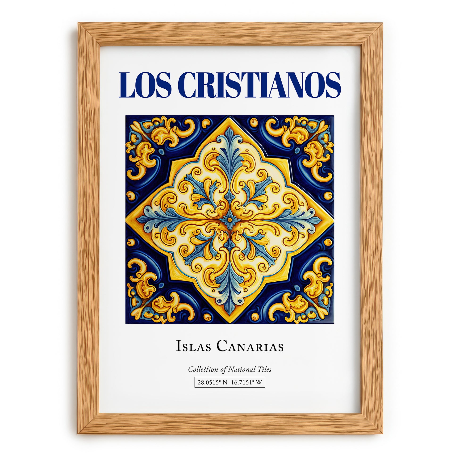 Los Cristianos, Spain – Travel Print, set in oak frame